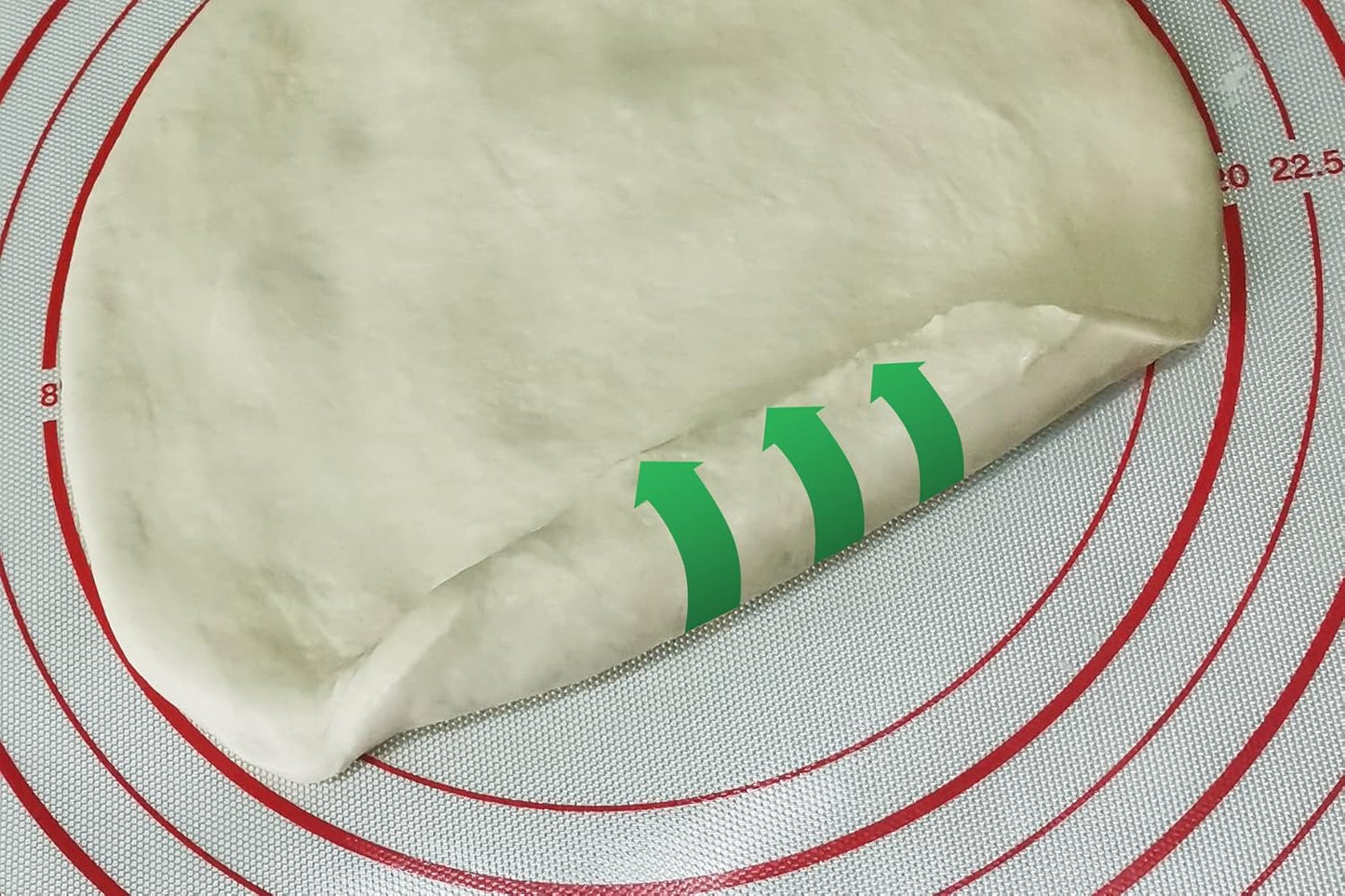 Yansumi silicone pastry non stick baking mat with measurement fondant mat with three sizes for silicone baking mat, counter mat, dough rolling mat,fondant/pie crust mat. (XXL, 32"L x 24"W,Red)