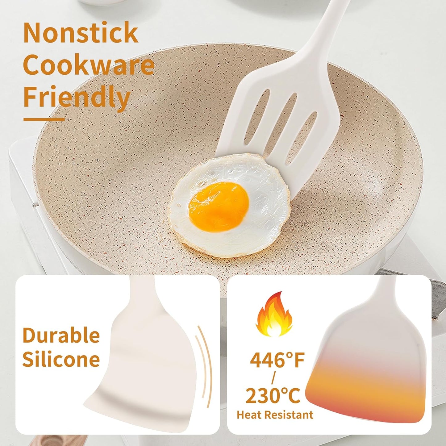 18 Pcs Cooking Utensils Set, Kitchen Utensils Set with Utensil Holder, 446°F Heat Resistant Silicone Spatula Set, Kitchen Gadgets Tools Set for Nonstick Cookware BPA FREE