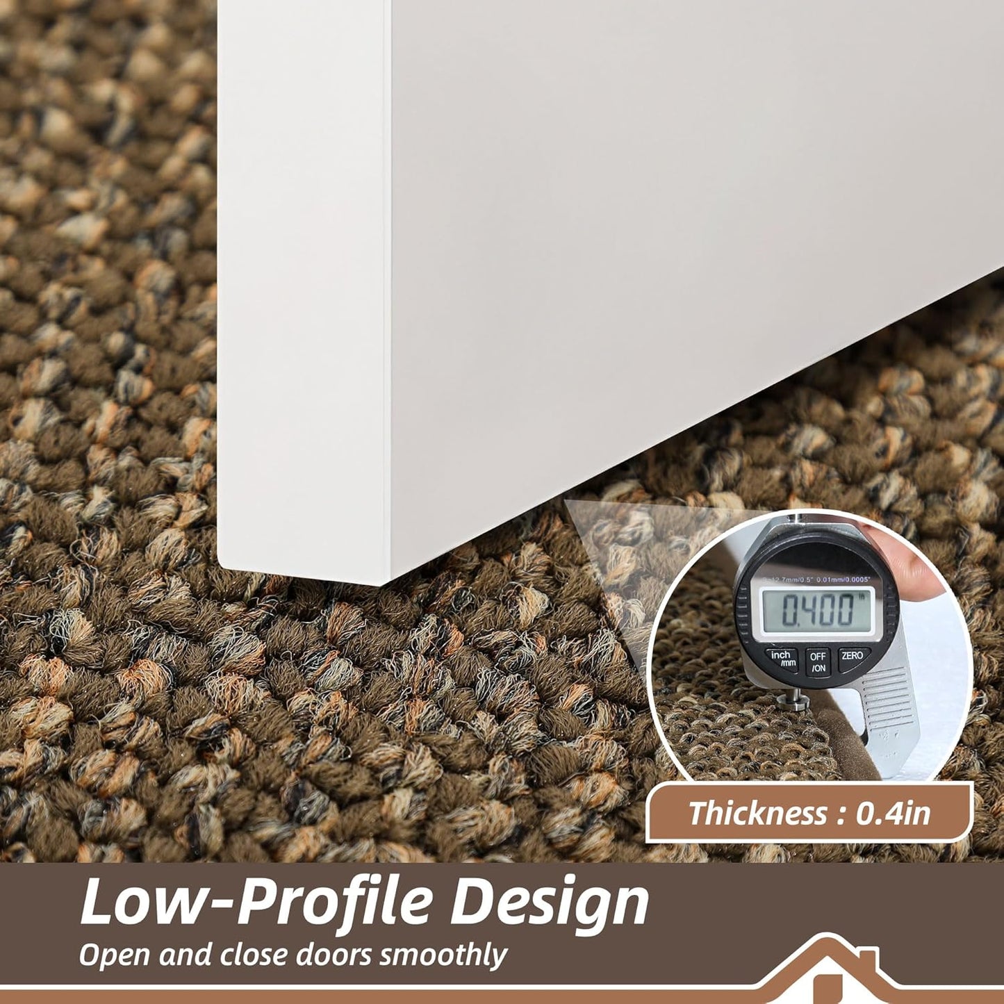 BEQHAUSE Dirt Trapper Door Mat 24" x 36", Non-Slip Washable Doormats Entrance Mat, Dirt Resistant and Absorbent Welcome Mat, Low Profile Floor Mats for Front Back Door and Entryway, Brown