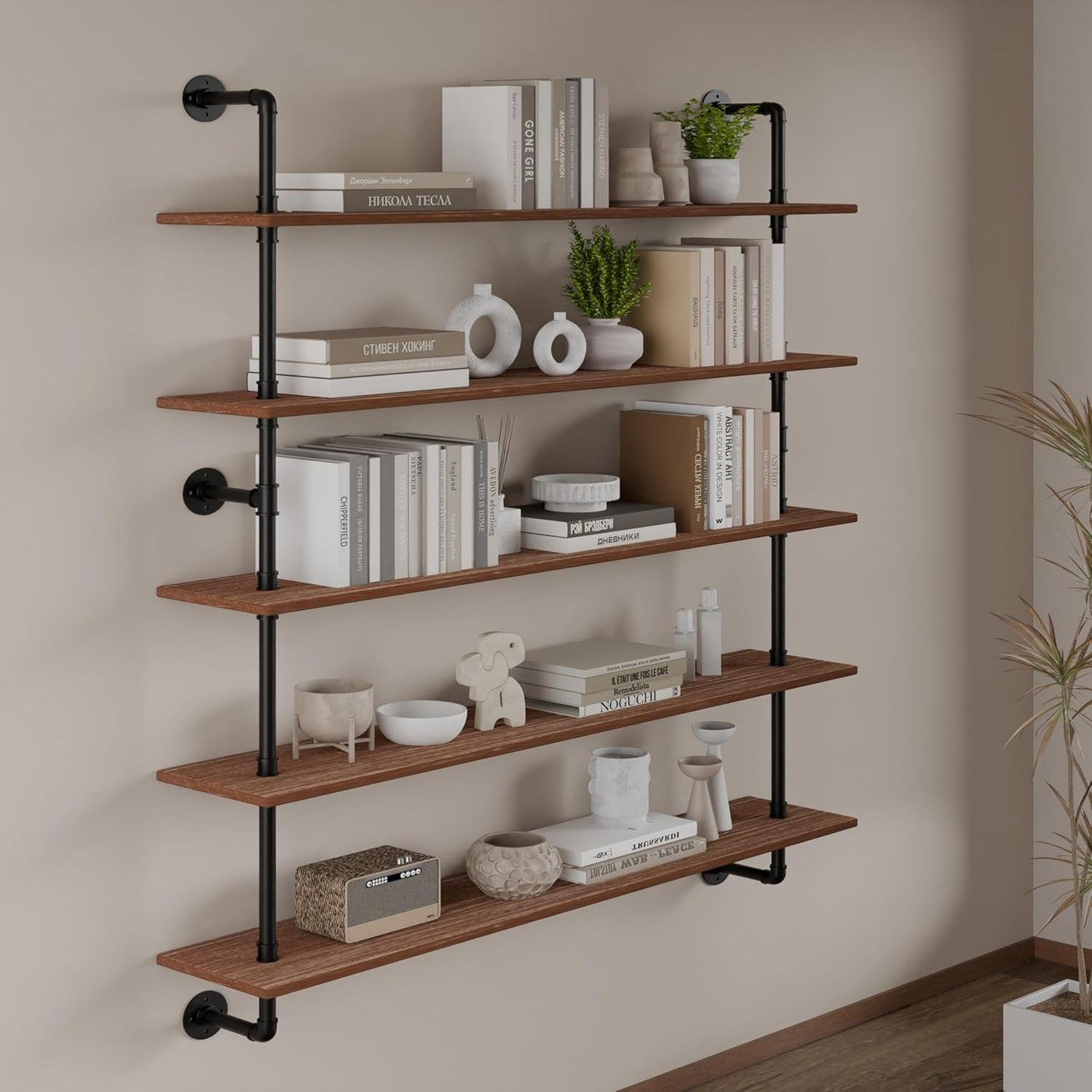 Floating Shelves for Wall Living Room Shelves Bookshelf Industrial Pipe Shelving Shelf Real Wood Planks 36 inch Rustic Wall Shelves Hanging Bookshelves Farmhouse Kitchen Bar Shelving
