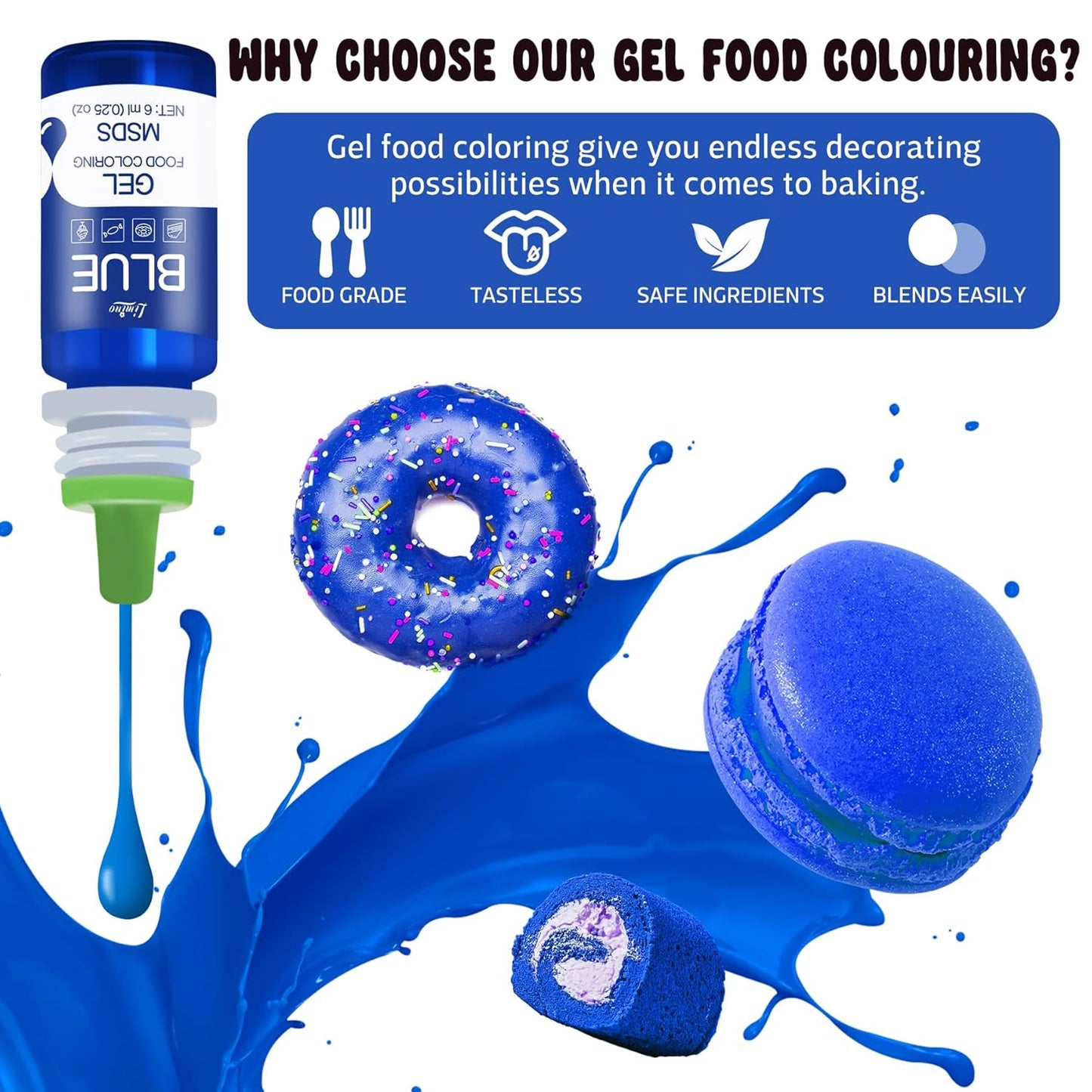 Gel Food Coloring - 4.5oz Vivid Food Coloring Gel for Baking, Cake Decorating, Cookie, Fondant, Macaron - Tasteless Concentrated Edible Food Color Dye for Icing, Slime, Drinks, DIY Crafts (Green)