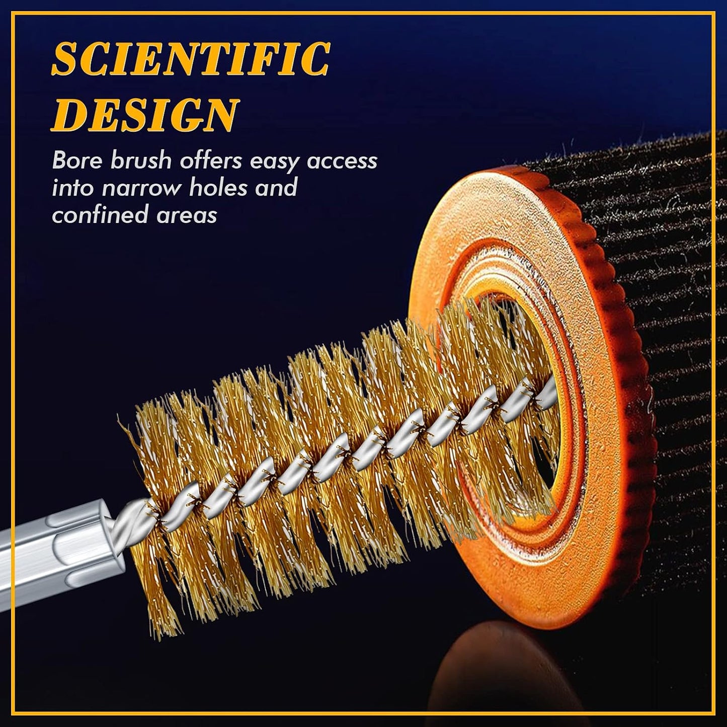 12 Pieces Bore Brush for Drill Wire Bore Brush Set Wire Cleaning Set Stainless Steel Cleaning for Power Drill Impact Driver (Stainless Steel,Brass)