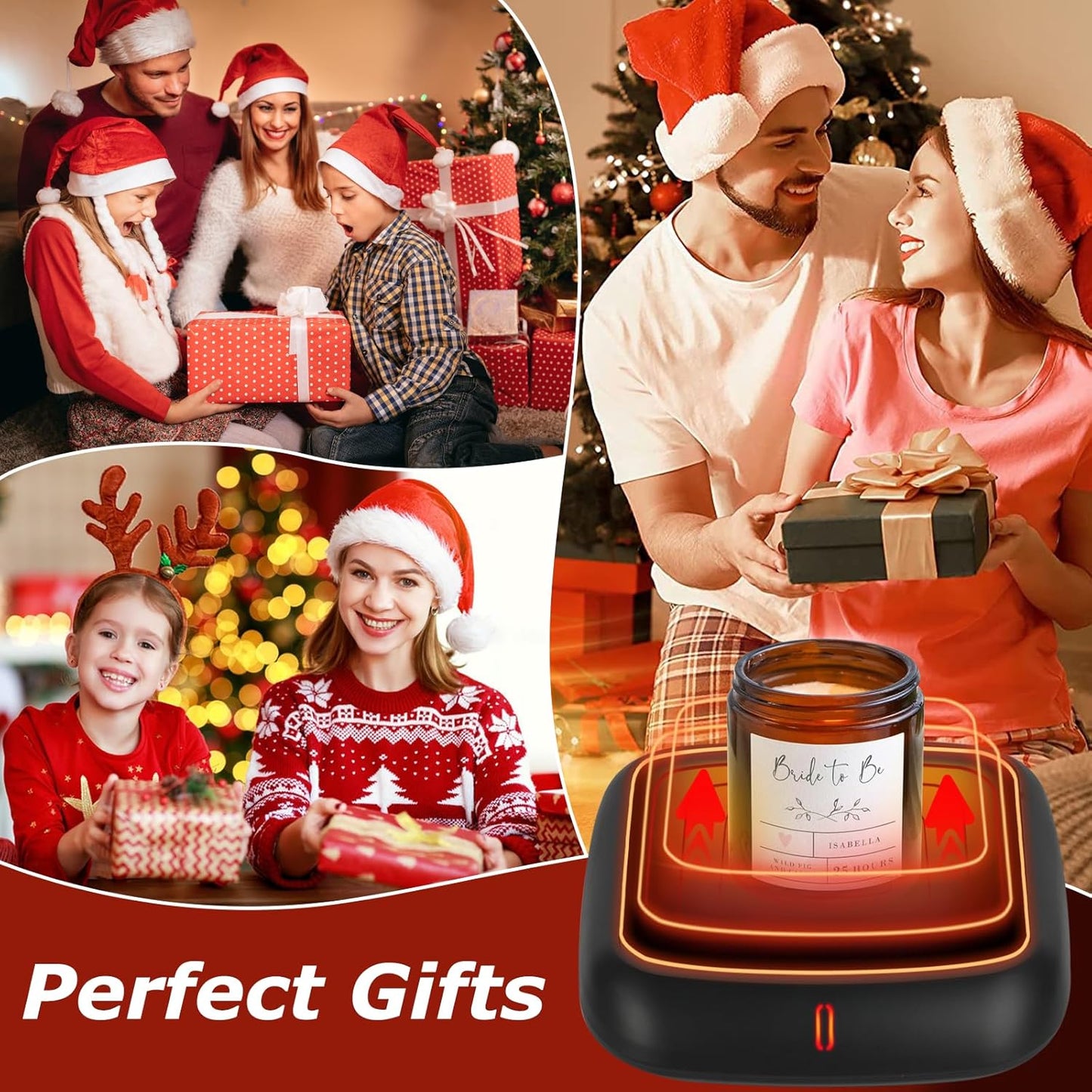 PUSEE Large Candle Warmer Plate with 6H Auto Shut Off, Coffee Mug Warmer with 3 Temp Settings,Wax Candle Warmer Safely Releases Scents Without a Flame,Tea Cup Warmer for Desk in Your Home & Office