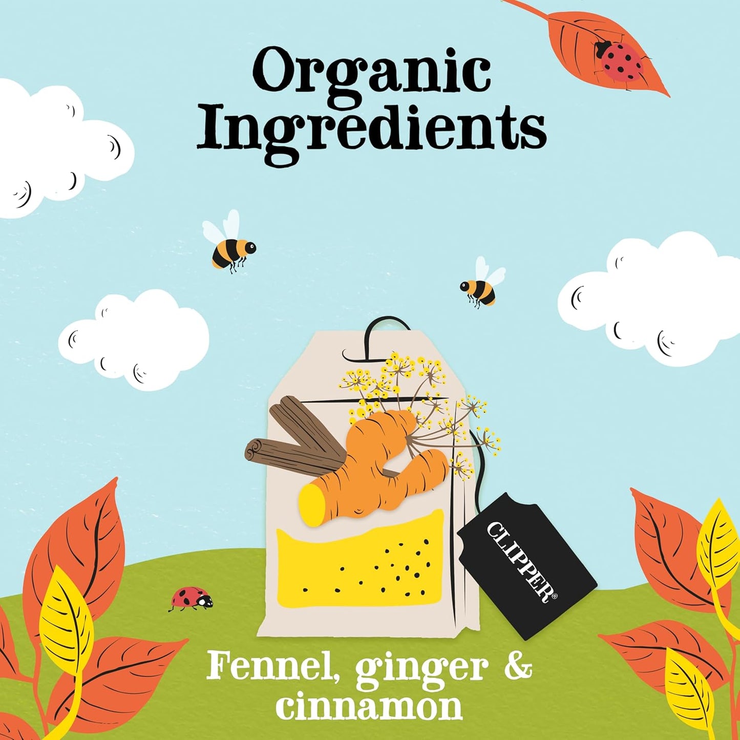 Clipper Tea Spicy Chai Herbal Tea – Caffeine Free, USDA Organic, Great Hot or Iced – Warming, Spicy, Natural, Fair & Delicious – 50 Tea Bags