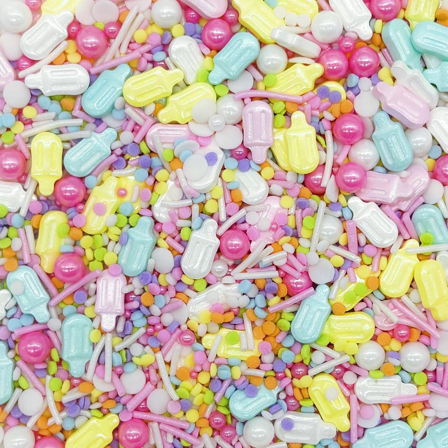 Dynastang Popsicle Sprinkles Mixed Style Edible Cake Decorations Cupcake Toppers Cookie Perfect for Cakes, Cupcakes, Desserts Toppings 3OZ