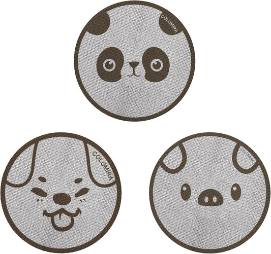 58.5mm Espresso Puck Screen 3-Pack, Lower Shower Screen, Metal Coffee Reusable Filter for 58mm Espresso Portafilter Basket, 1.7 Thickness(Cute Animal)
