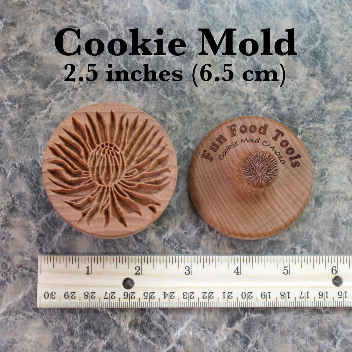Wood Cookie Stamp, 2.5 Inch (Blooming Chrysanthemum CS-010)