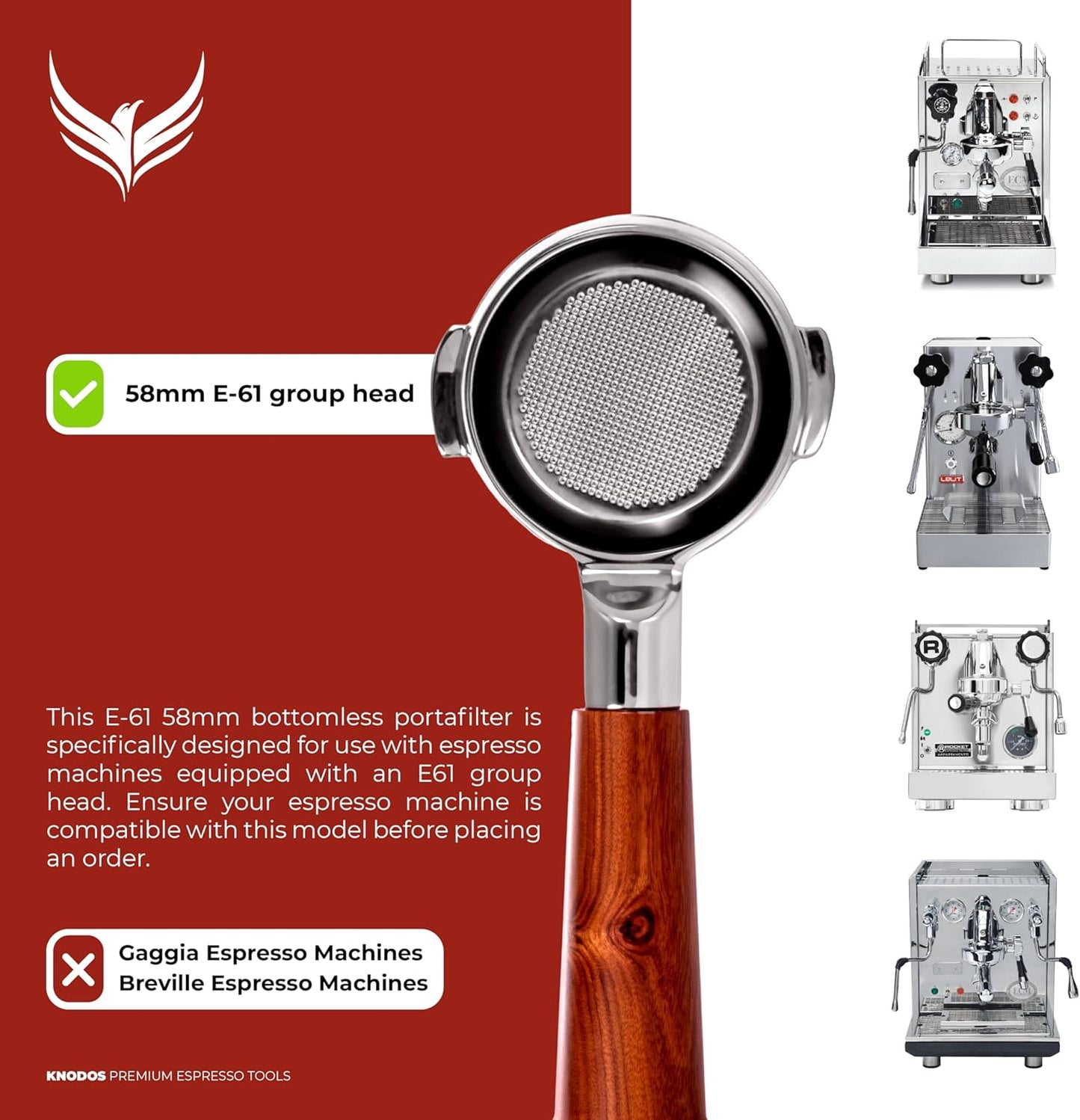 58mm Espresso Tool Set for E61 Group Head 58mm Bottomless Portafilter, Knock Box, Adjustable Distributor, Magnetic Dosing Funnel, Puck Screen and Precision Tamper