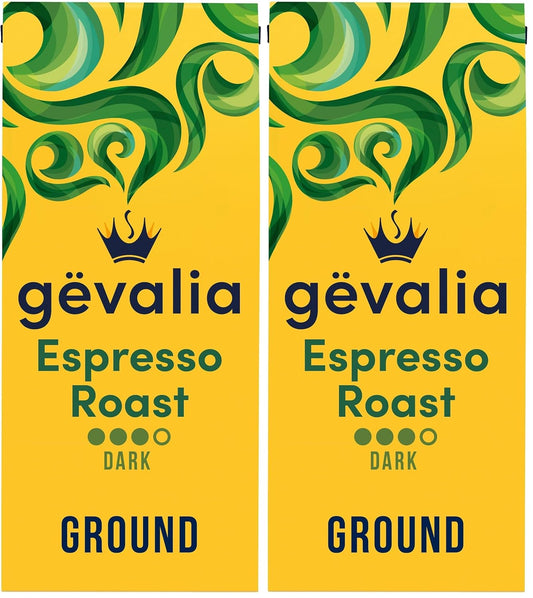 Gevalia Espresso Roast Dark 100% Arabica Ground Coffee , 12 oz Bag (Pack of 2)