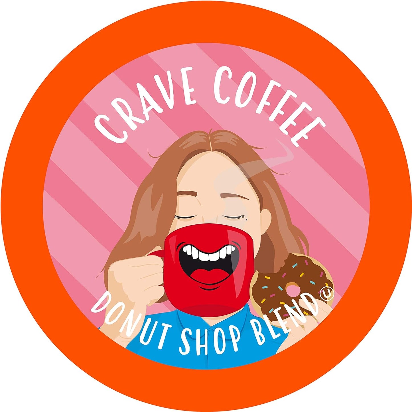 Crave Beverages Donut Shop - Medium Roast Coffee Pods for Keurig K Cup Brewers, 40 Count