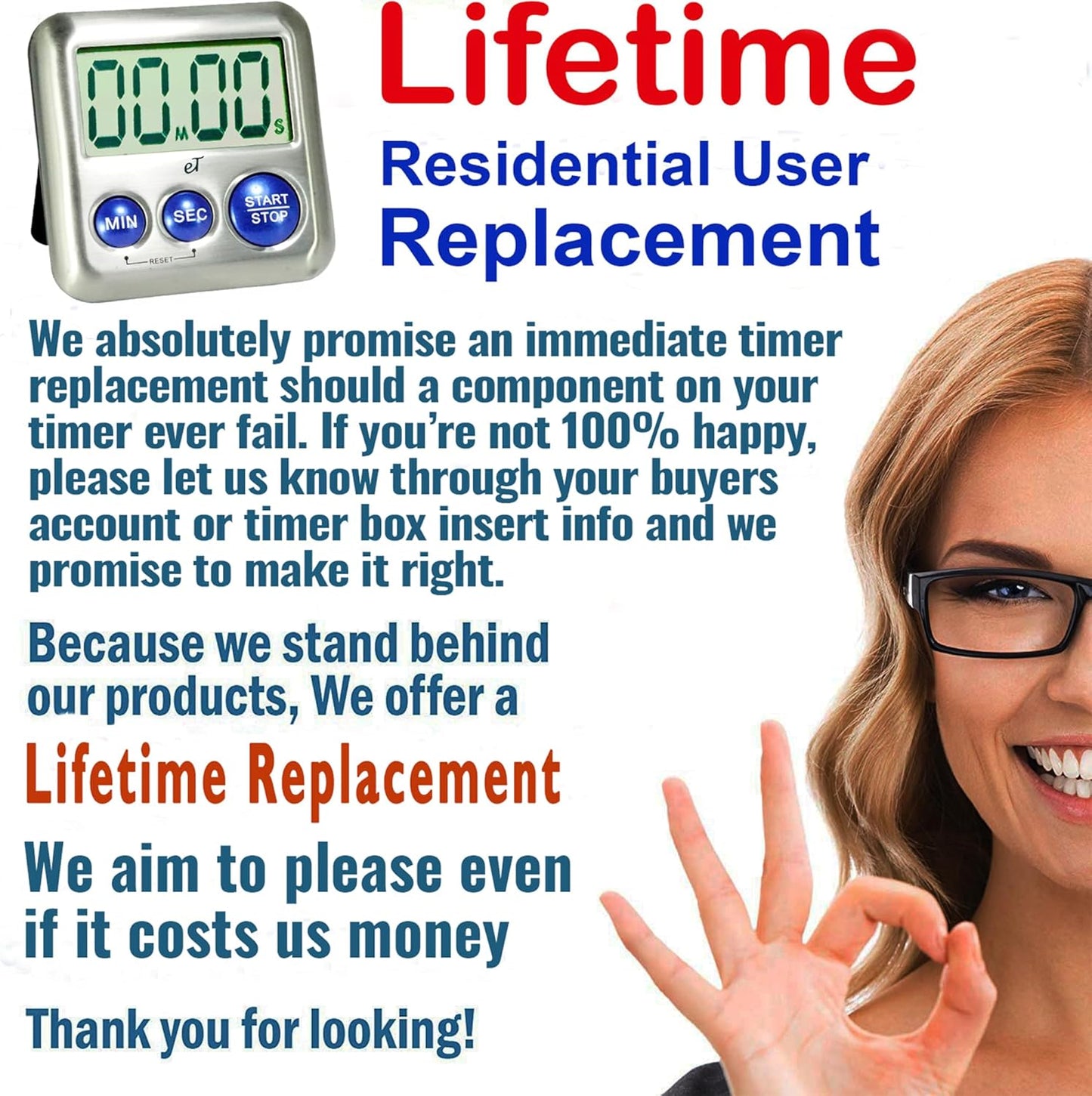 Elegant Digital Kitchen Timer Stainless Steel - Charcoal -Strong Magnetic Back - Kickstand - Loud Alarm - Large Display - Auto Memory - Auto Shut-Off (Charcoal) by eTradewinds