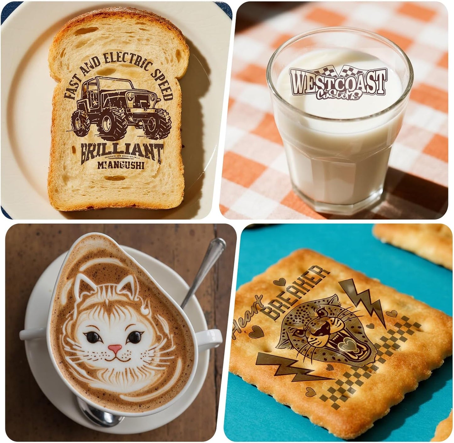 Coffee Latte Art Machine - 5-Second Custom Coffee Printer for Lattes, Breads & Cookies | Boost Drink Interest & Social Media Buzz | Perfect for Cafés, Bakeries & Home Use | 600DPI Resolution