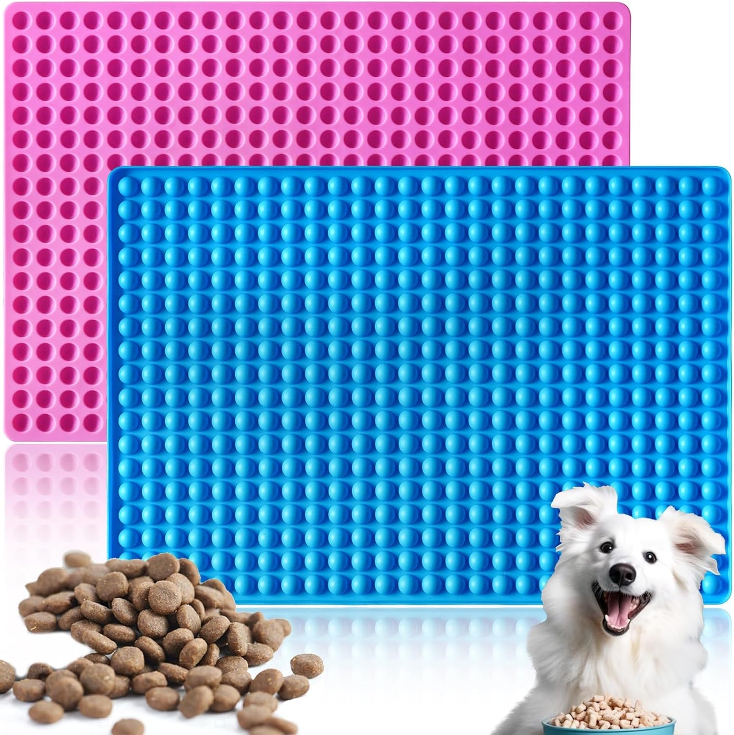 HKNMTT Mini Round Silicone Molds, 936 Cavities Semi Sphere Baking Moulds for Dog Treats Chocolate Chip Candy Gummy Freezer Oven Safe Homemade BPA Free Food Grade 2 PCS 0.02 Oz Cavity