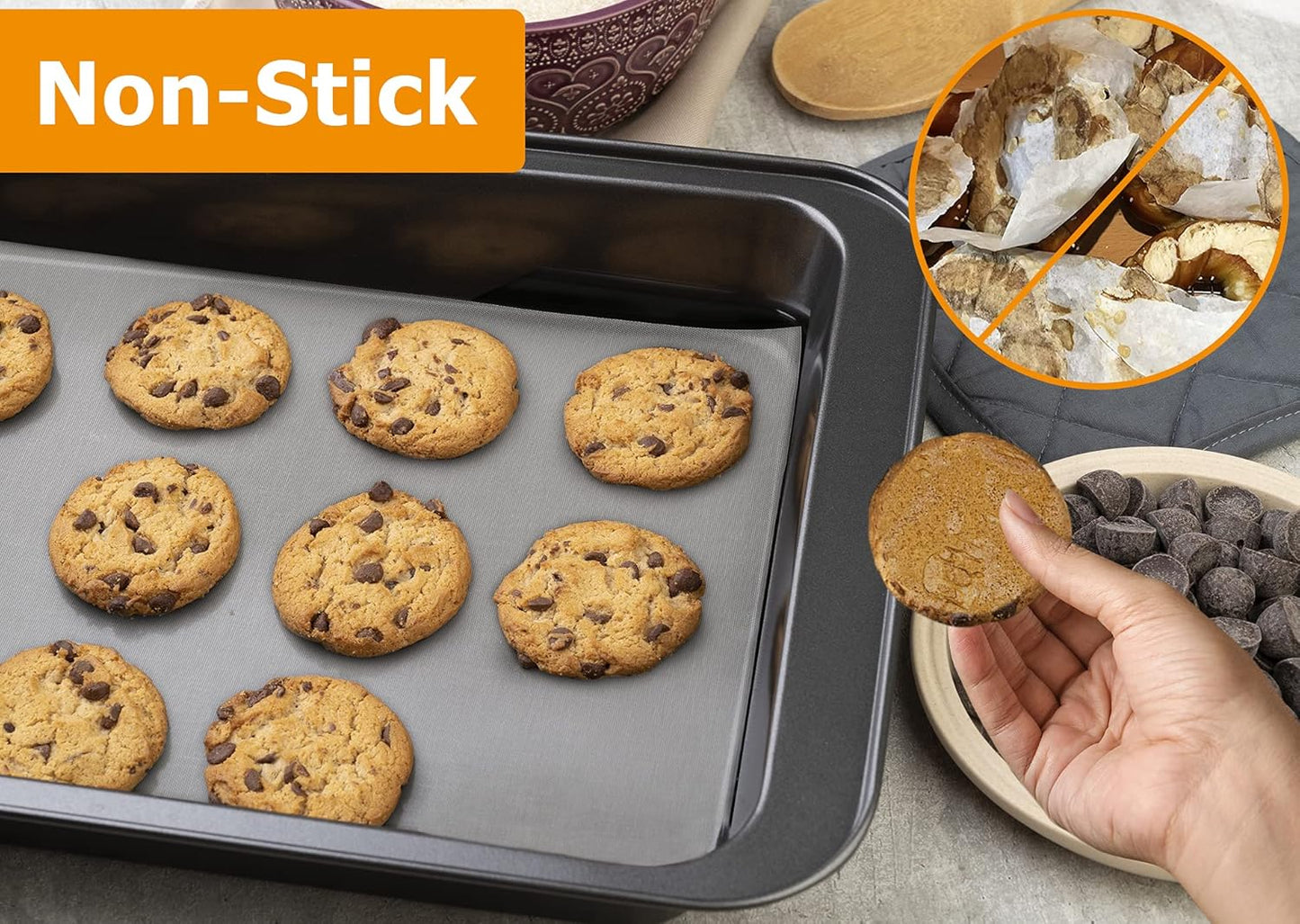 Silicone Baking Mat Roll - Best German Silicone - Non-slip Silicone Pastry Mat, Non-Stick Reusable Air Fryer Linner, Counter Mat, Oven Liner, Freeze Dryer Mat - 12IN x 13.3FT