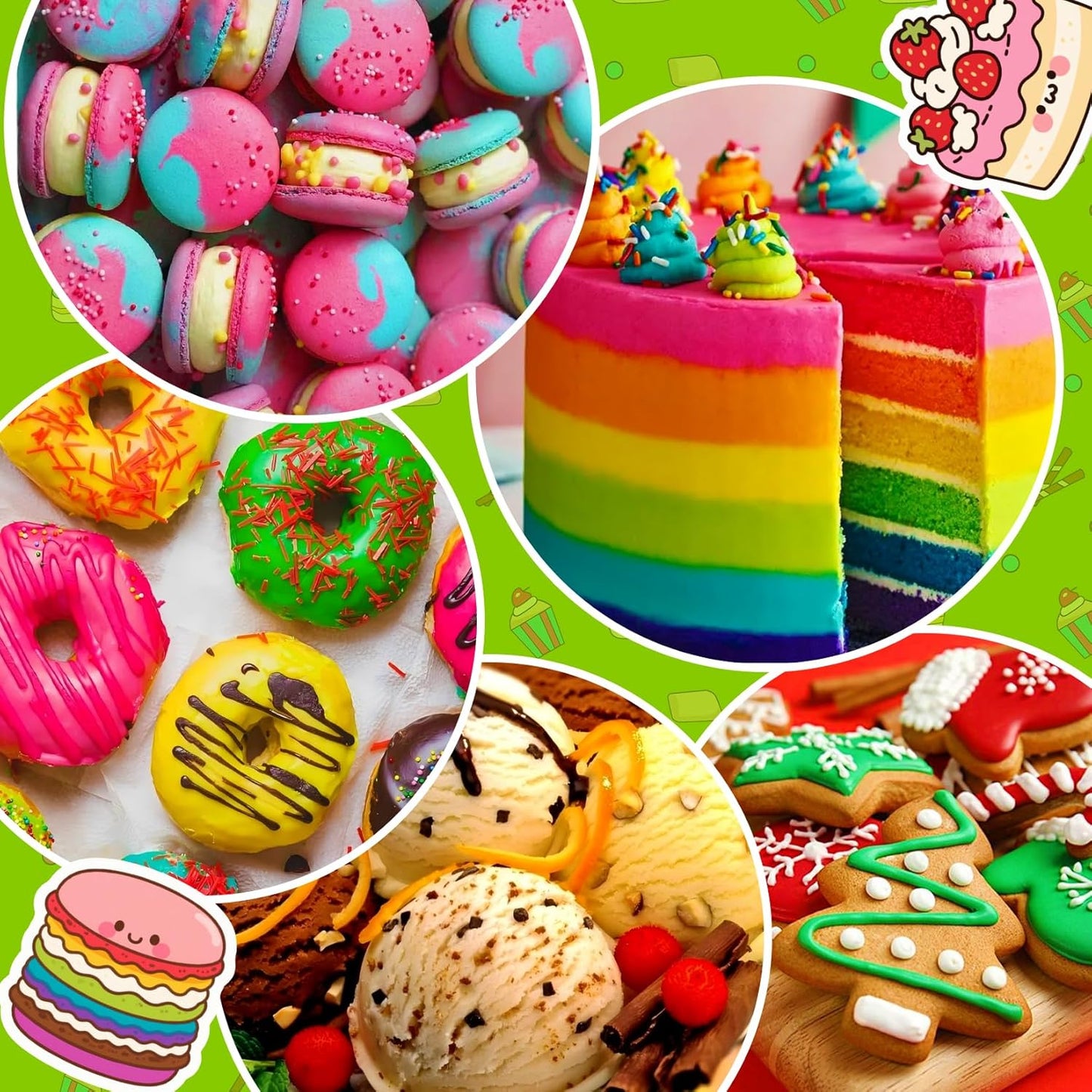 Gel Food Coloring - 20 Colors Gel Food Dye Set, Flavorless Vibrant Edible Concentrated Coloring for Baking, Cake, Cookie, Fondant, Icing, Macaron, Frosting - 0.45 Fl.Oz Bottles