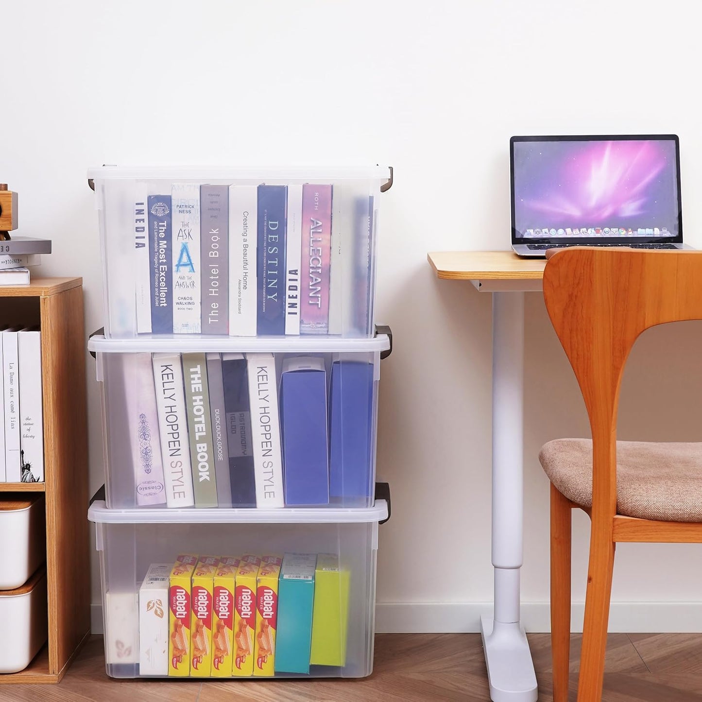 Citylife 6 Packs 69 QT Plastic Storage Bins with Lids Large Stackable Storage Containers for Organizing Clear Storage Box for Garage, Closet, Kitchen