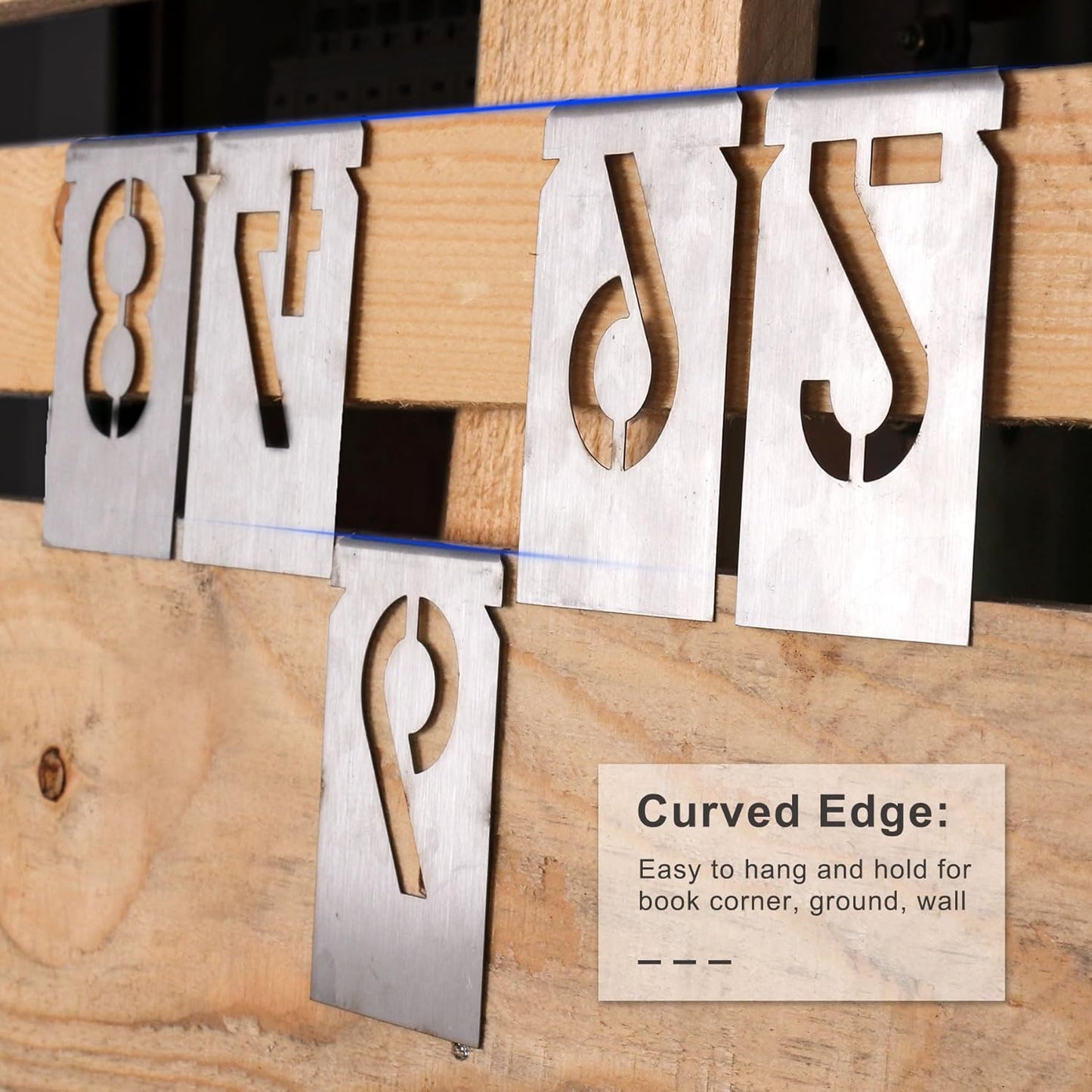 HAUTMEC 2Inch(50mm) Letter Number Stencils Set, 36 Pcs Stainless Steel Templates for Spray Painting, Reusable for Signs, Artistic Creativity, Narrow HT0346-ST