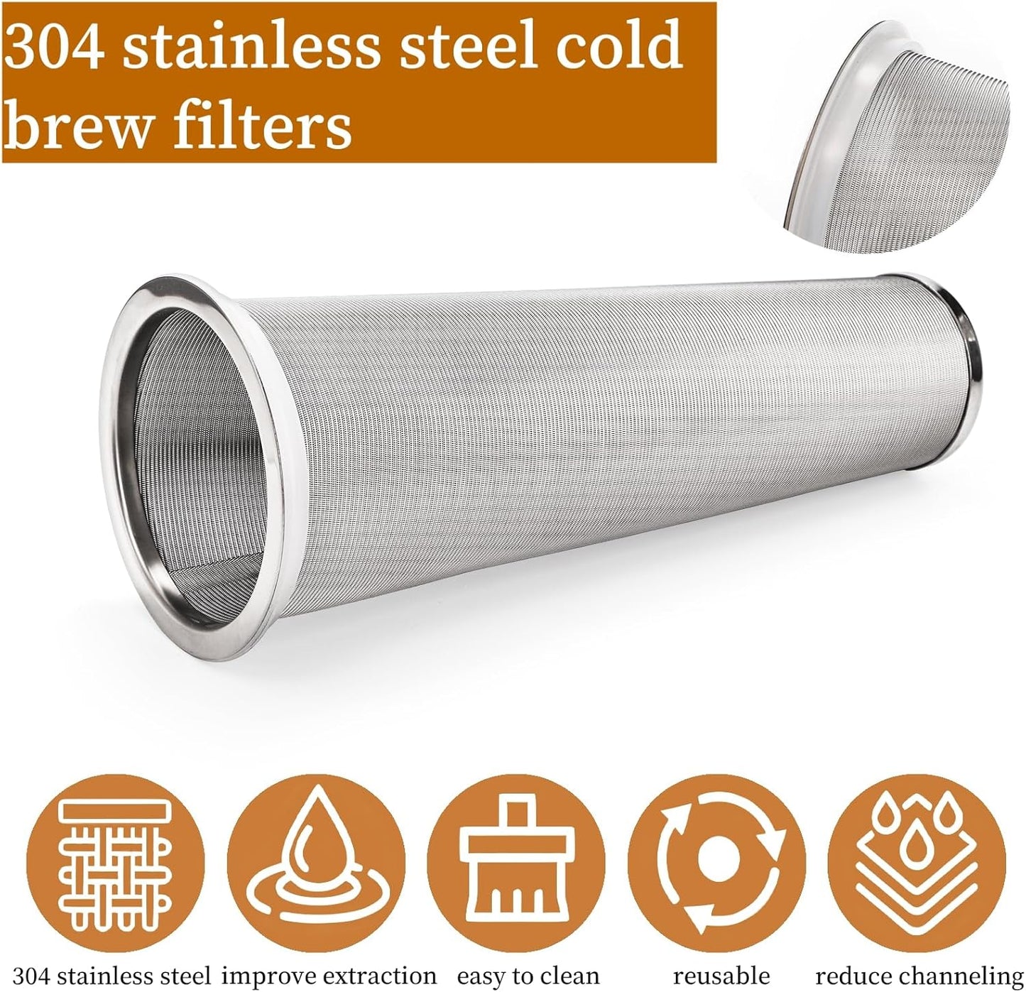 Goaste 3 Pack Cold Brew Coffee Filter for 64oz Wide Mouth Mason Jar, 304 Stainless Steel Strainer with Seal Ring, Coffee Tea Infuser Ultra Fine Mesh for Iced Coffee, Lemonade, Fruit Drinks, Sun Tea