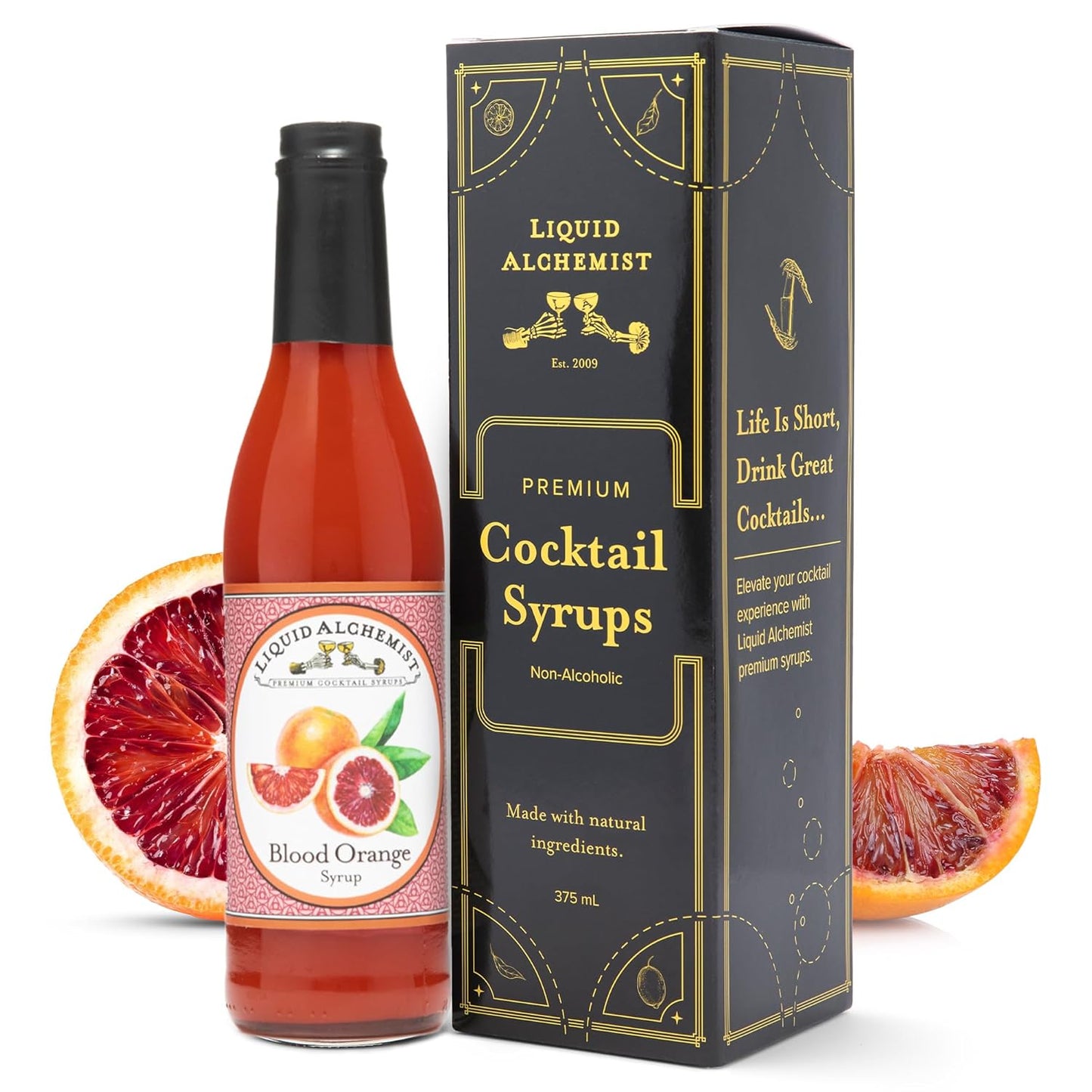 Liquid Alchemist Blood Orange Syrup for Cocktails - Real Ingredients Make our Blood Orange Puree a Perfect Margarita Mixer - Non-GMO Sour Mix (12 oz)