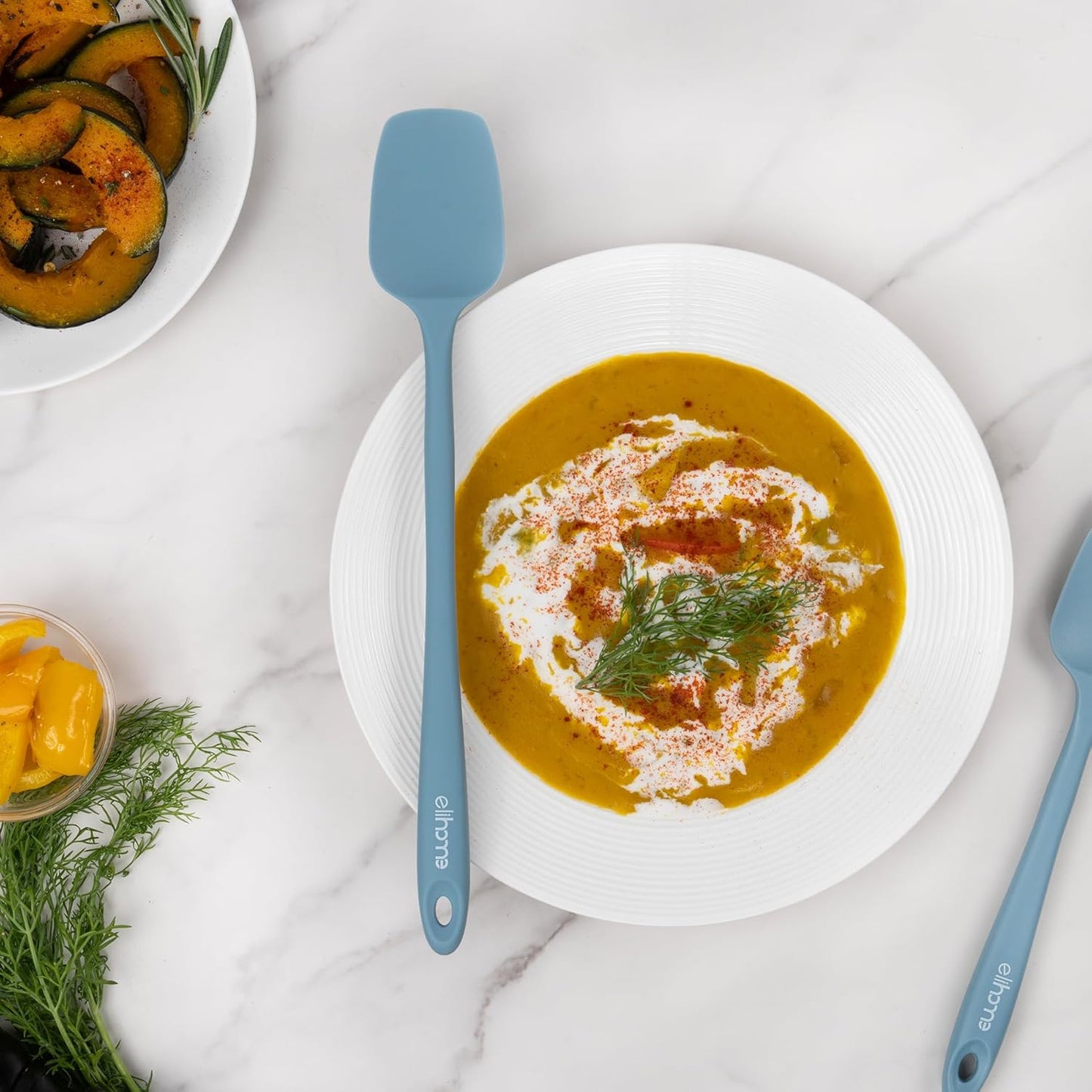 Elihome Classic Silicone Spoonula - Non-Stick Heat Resistant Silicone Scraper Spatula for Mixing, Serving, Scraping, Stirring, and More - 11 Inch, Slate Teal Grey