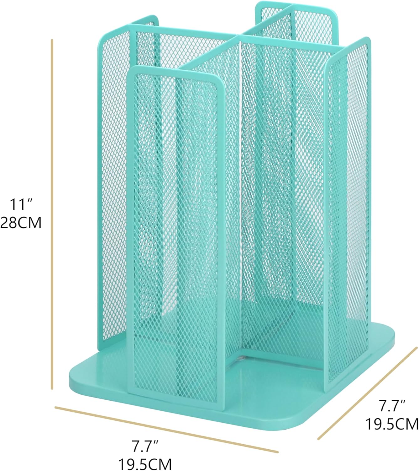 Annova Paper/Plastic Cup and Lid Holder Plastic Storage Organizer, 360°Rotating Coffee Mup Dispenser with 4 Compartments, Multifunctional Storage Rack for Home, Office, Bar, Coffee Shop (Turquoise)