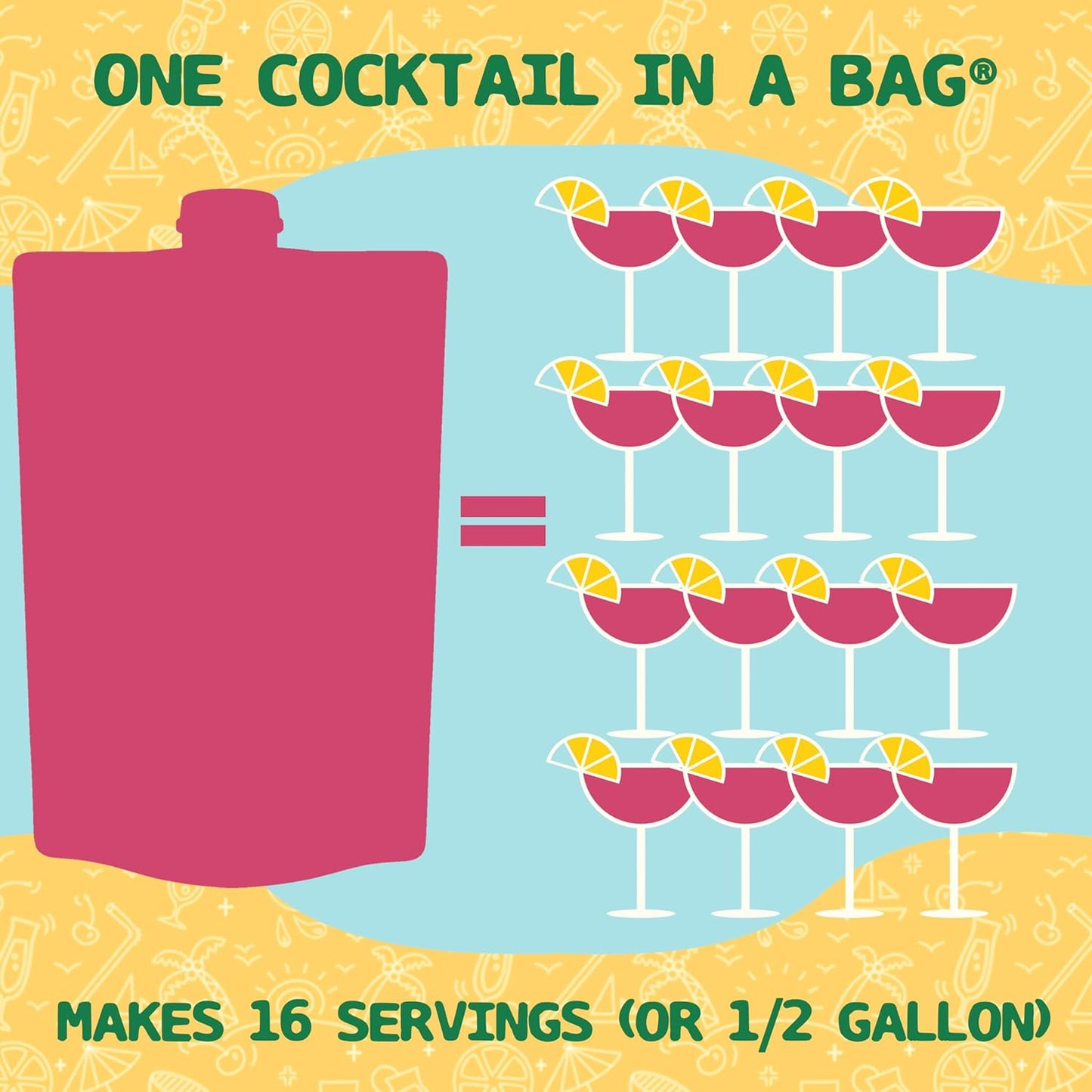 Lt. Blender's Sangria in a Bag – Wine Slushie Mixes - Each Bag Makes 1/2 Gallon of Frozen Red Sangria Mix – Non-GMO Wine Freezer Mix - Make with Wine, Liquor or as a Mocktail - (Pack of 5)