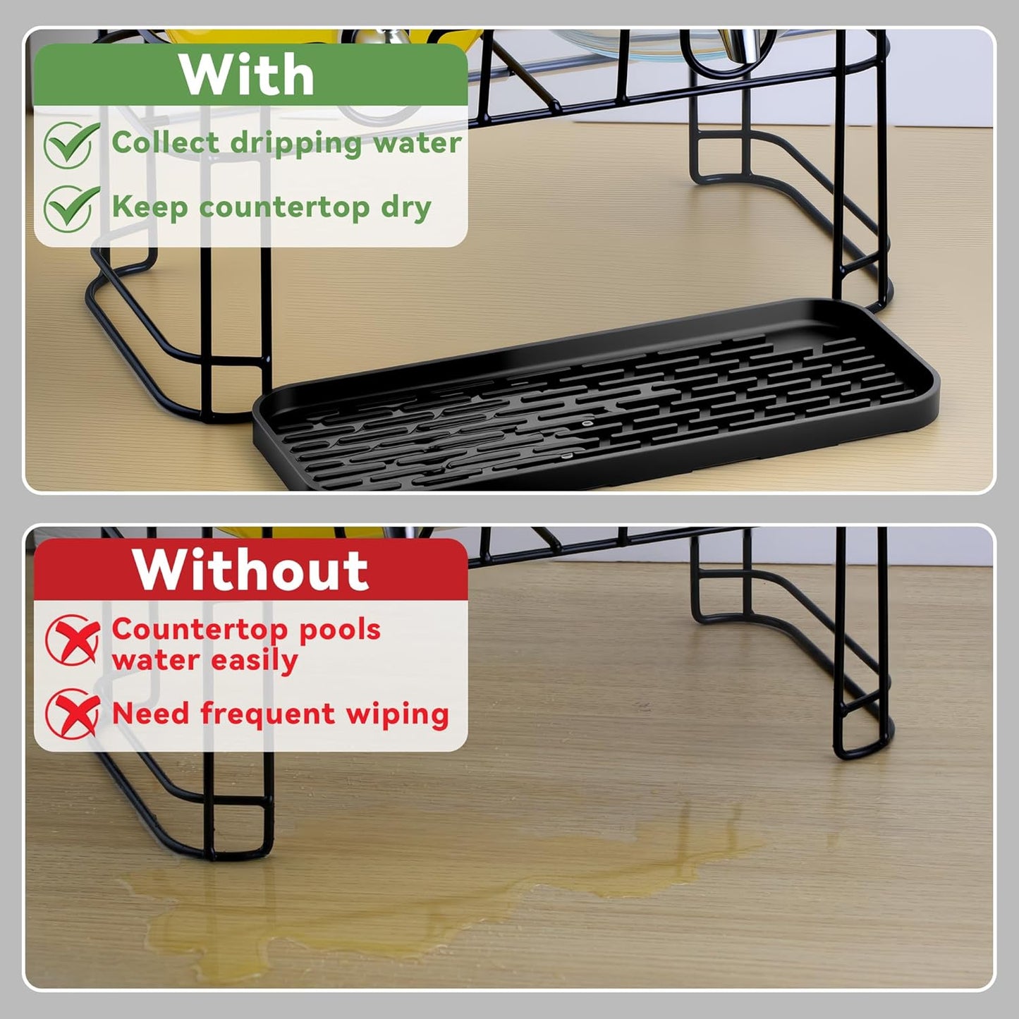 Drip Pan Compatible with 1 Gallon Drink Dispenser, 1 Pcs Silicone Tray Mat for DD&HAPP 1 Gallon Glass Drink Dispenser