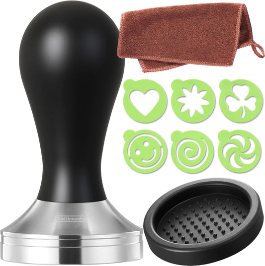 Espresso Tamper Set - 51mm Tamper and Espresso Accessories - Premium Barista Espresso Tools Hand Tamper Set