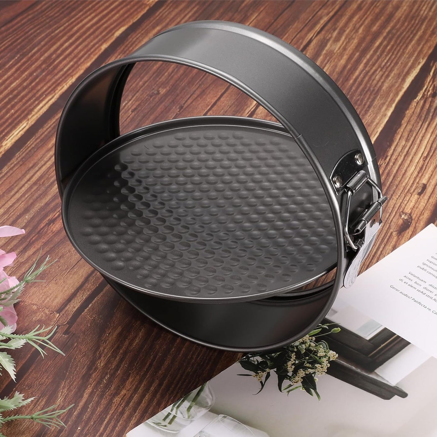 uxcell 11 Inch Springform Pan Nonstick Cake Pan with Removable Bottom Round Leakproof Cake Baking Pans Molds for Baking, Cheese Cakes, Pizza, Biscuits, Black（1pcs