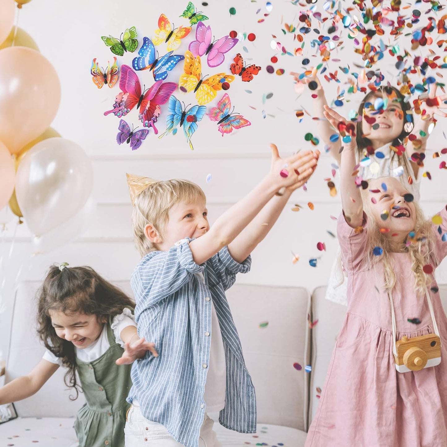 Butterfly Wall Decor 24/48 PCS, 3D Butterflies Stickers for Party Decorations with Magnets(Colorful, 48)