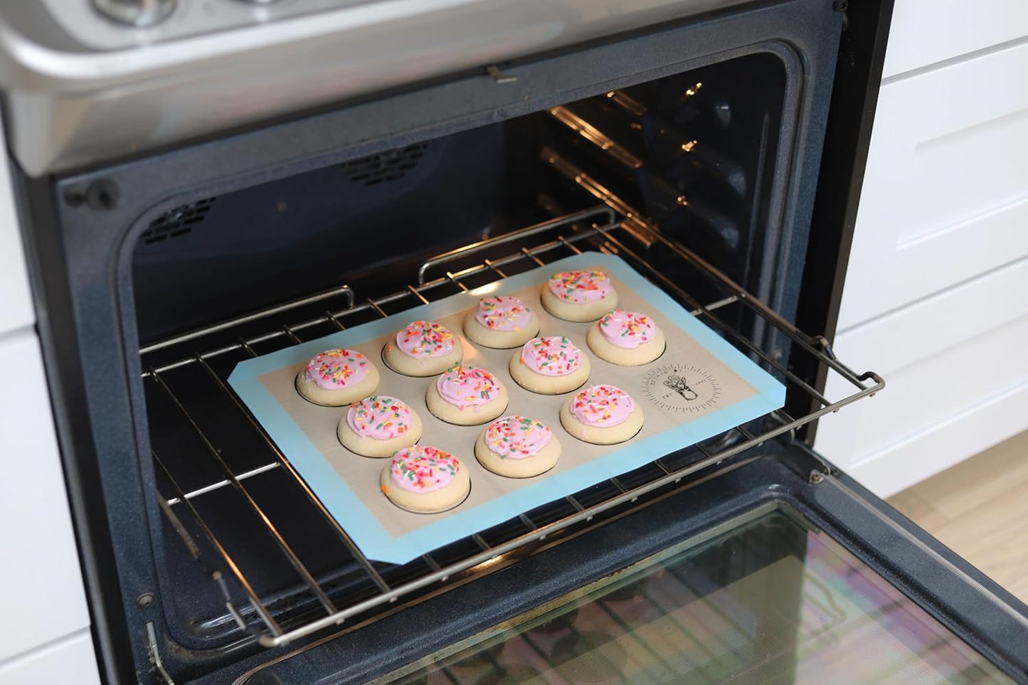 Silicone Baking Mats, Half Size Baking Mats For Cookies, Pack Of 4, Oven Safe, (11.5 X 16.5), Non-Stick, Silicone Baking Sheet Liner, Perfect For Baking Macarons And Cookies