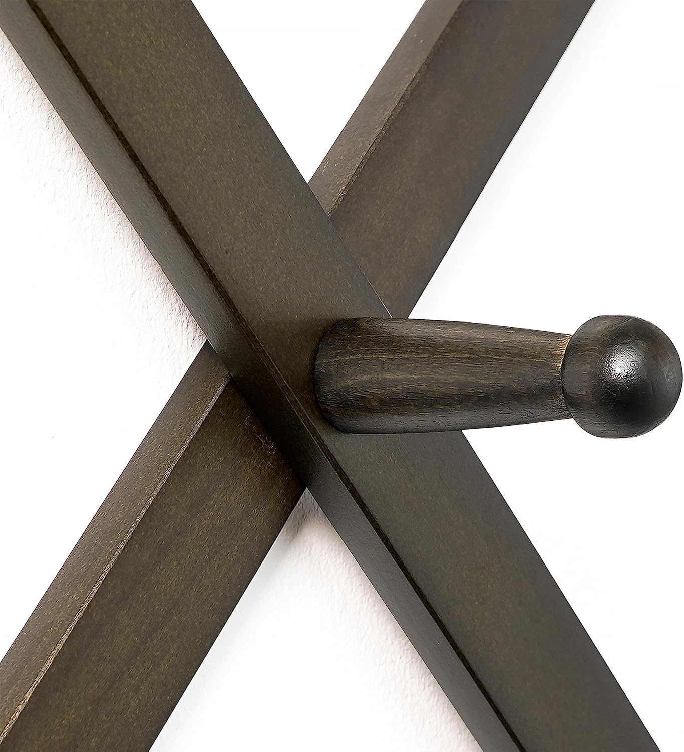 Dseap Accordion Wall Hanger: 16'' High Wooden Wall Expandable Coat Rack,Hat Rack Holder,Accordion Hook for Baseball Caps,Coats,17 Peg Hooks,Dark Walnut