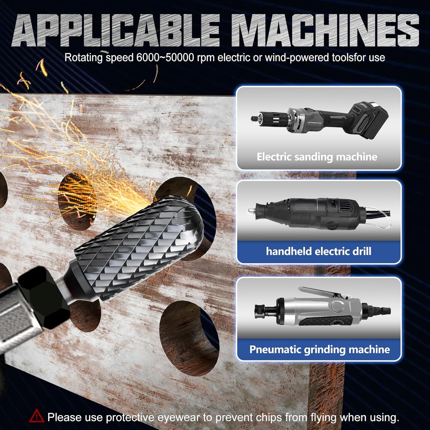 CATITO Cylinder With Ball Top Die Grinder Bit, Cut Carbide Rotary Burr for Steel, Wood and Metal Working, Engraving, polishing and Cleaning