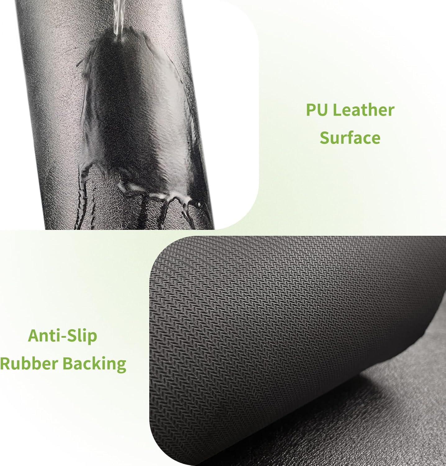 Matace Designer Coffee Bar Mat, Extra Large 17 x 31.5 Inches, Rubber Backing, Absorbent Coffee Maker Mats for Dish Drying, Kitchen Countertop, Heat Resistant, Solid Black