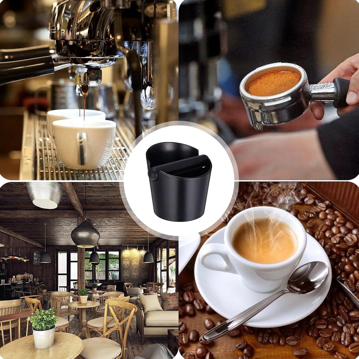 Coffee Knock Box,Espresso Knock Box Reliable Barista Tools,Espresso Dumpster with Removable Knock Lever and Non-Slip Base,for Barista Bar Shop Worktop