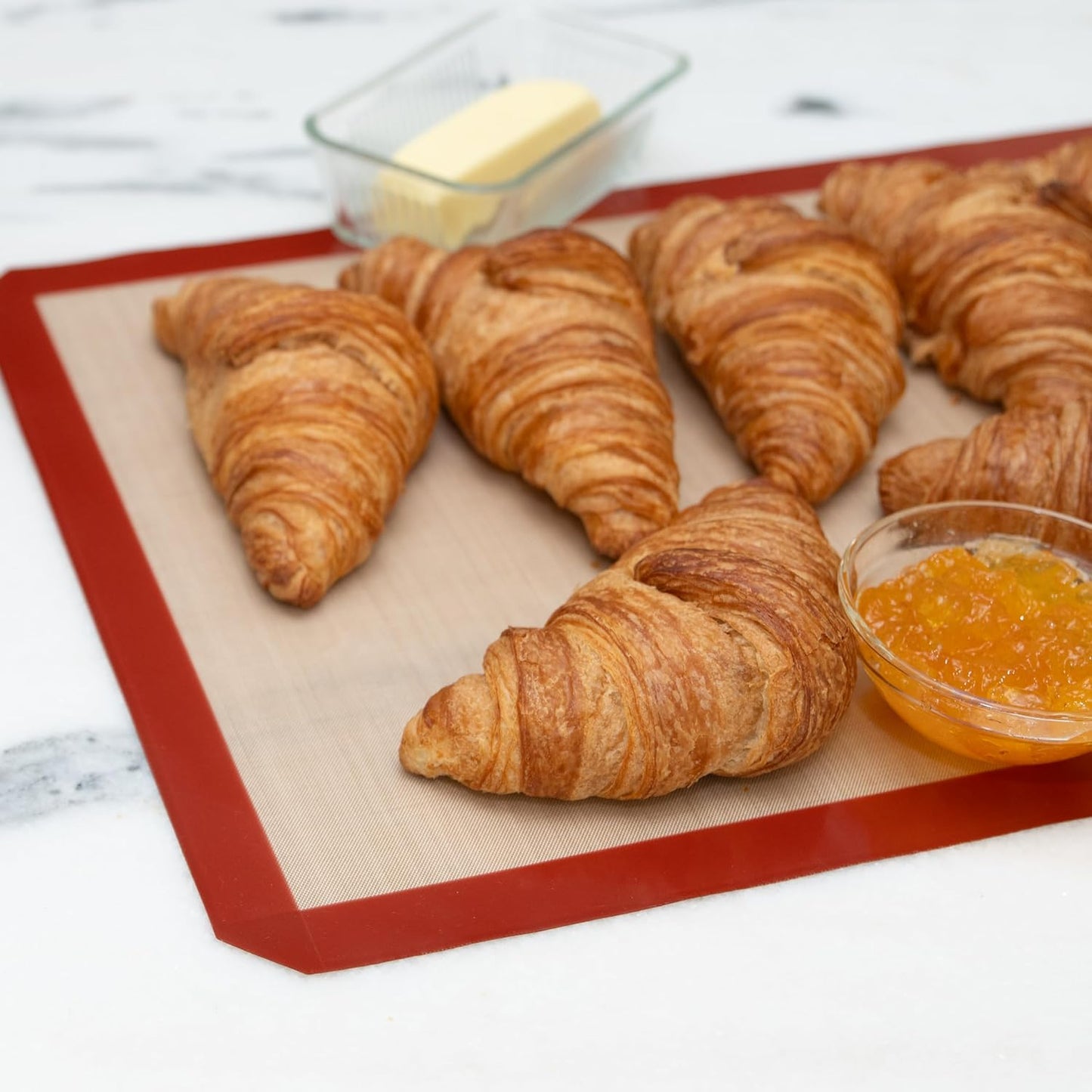 Silicone Baking Mats for 3/4 Size Cookie Sheets for Baking - 3 Pack - Non-Stick, Food Safe Oven Safe Liners for baking sheets - Red - Easy Clean, Mess-Free Baking Sheet Liners, 13.5 x 19.5 Inches