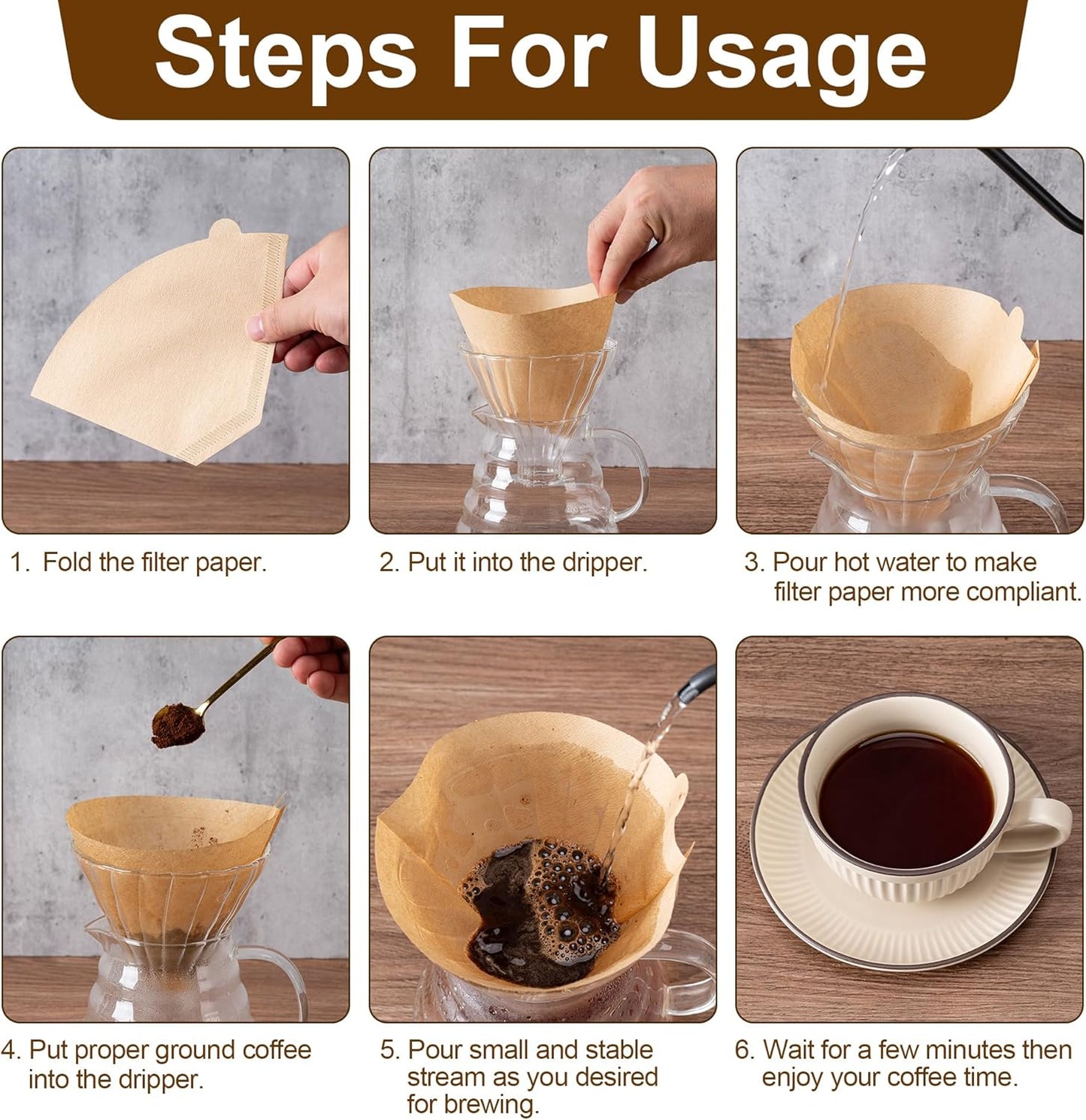 Coffee Filters, #4 Cone Coffee Filter 200 Count, Unbleached Natural Paper Filter 8-12 Cup, Disposable for Pour Over and Drip Coffee Maker