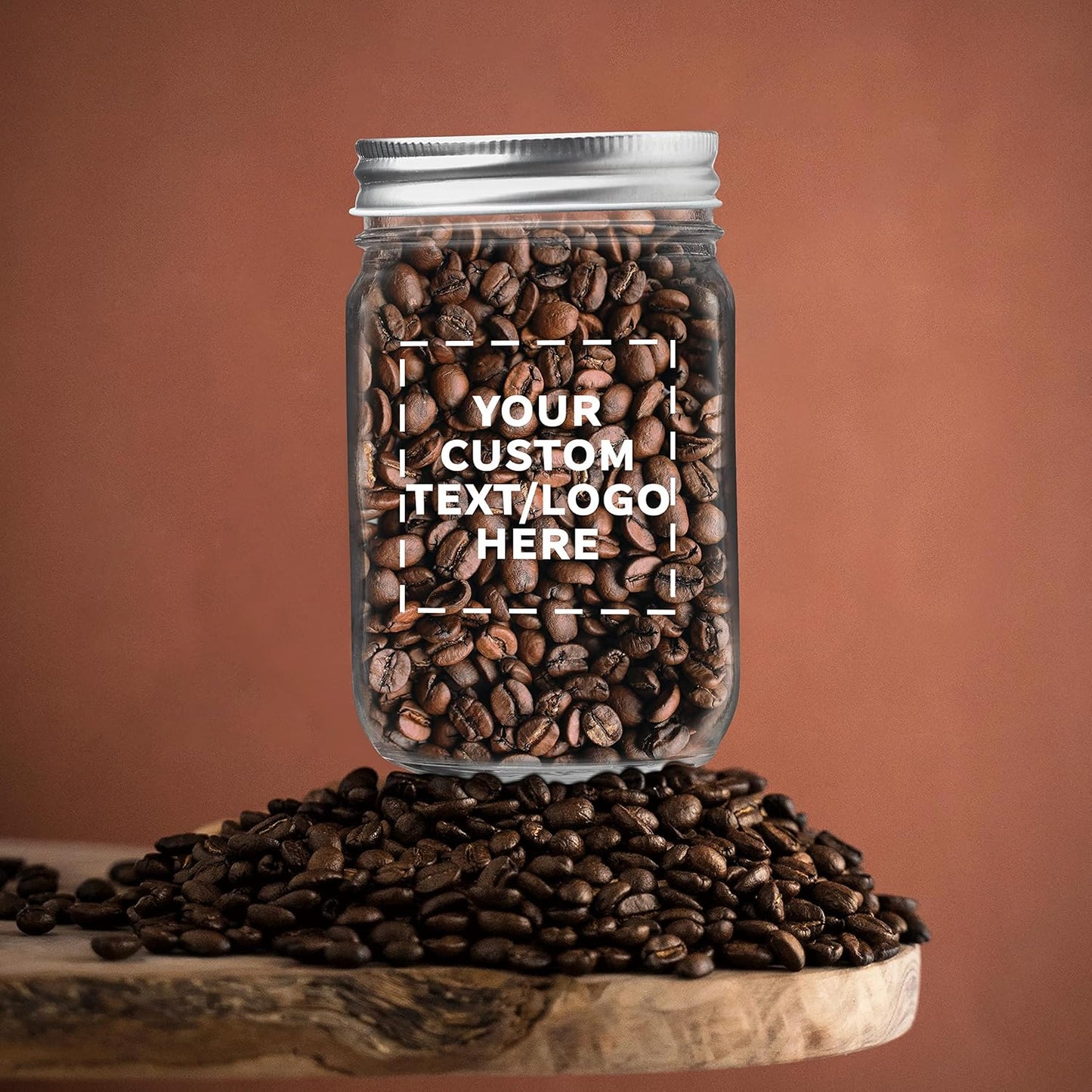 DISCOUNT PROMOS 100 Decorating Mason Jars Set, 12 oz. - Customizable Text, Logo - Canning, Aluminum Lid - Clear