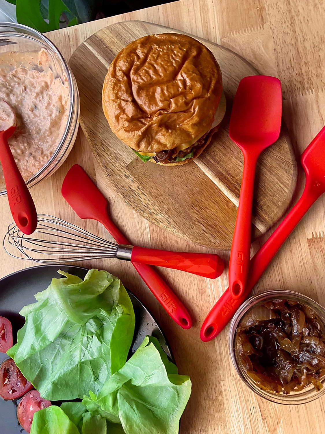 GIR: Get It Right Silicone Spatula for Cooking, Baking, Scraping, and Mixing - Non-Stick & Heat Resistant Kitchen Spatula - 11 Inch, Red - Silicone Cooking Utensils