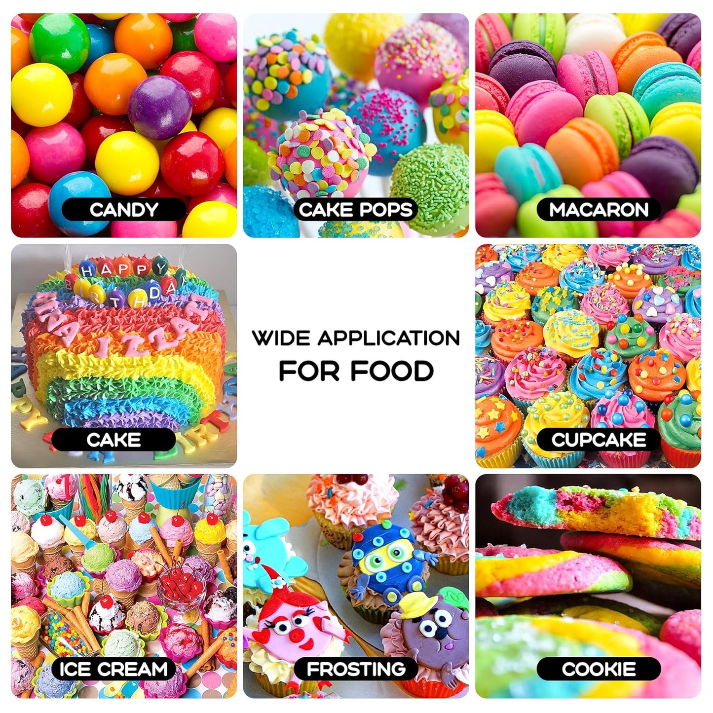 Gel Food Coloring 18 Colors x 0.45 oz Concentrated Gel Based Food Dye Vibrant Icing Colors for Baking Cake Decorating Cookies