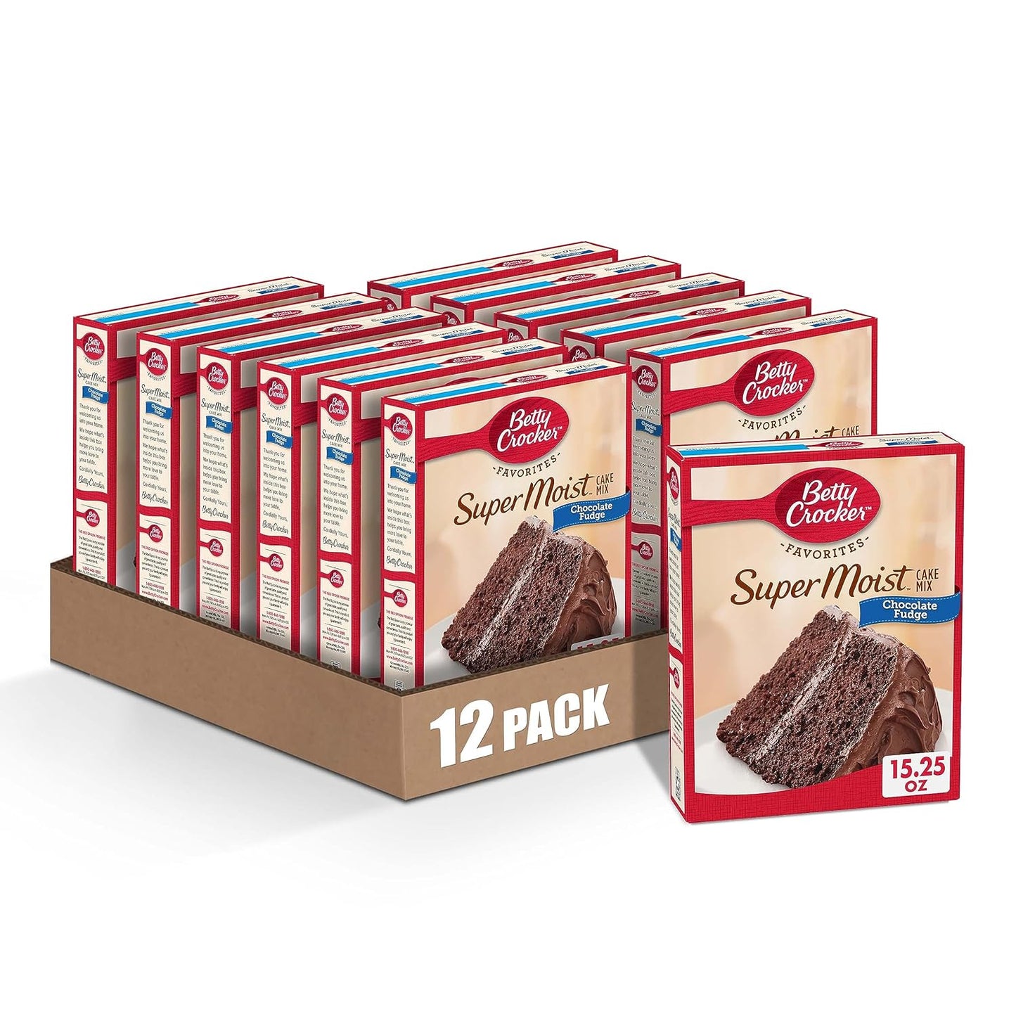 Betty Crocker Super Moist Chocolate Fudge Cake Mix, 15.25 oz. (Pack of 12)