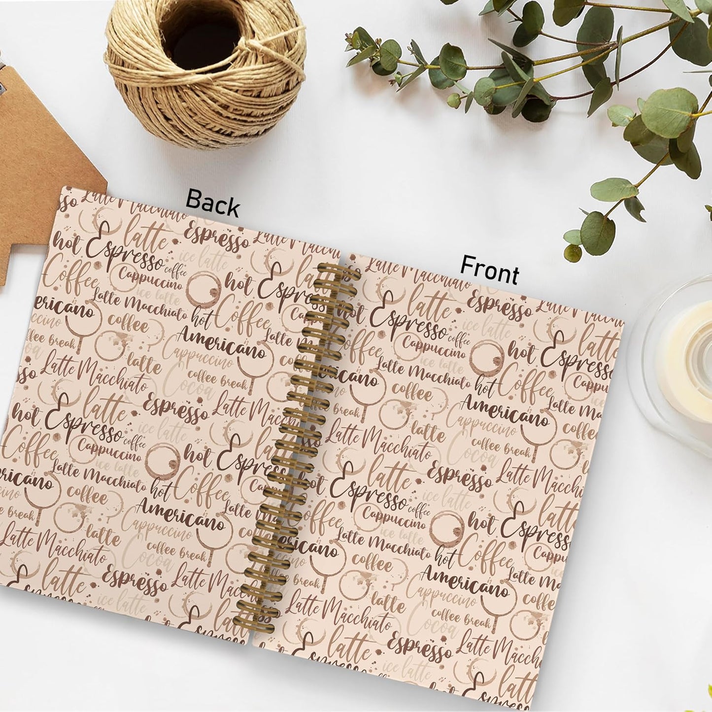 Coffee Themed Spiral Notebook, Coffee Gifts for Women, Coffee Tasting Journal Notebook, Coffee Notebooks for School Work, Coffee Lover Office Supplies Gifts for Women Men, 5.5x8.3 Inch