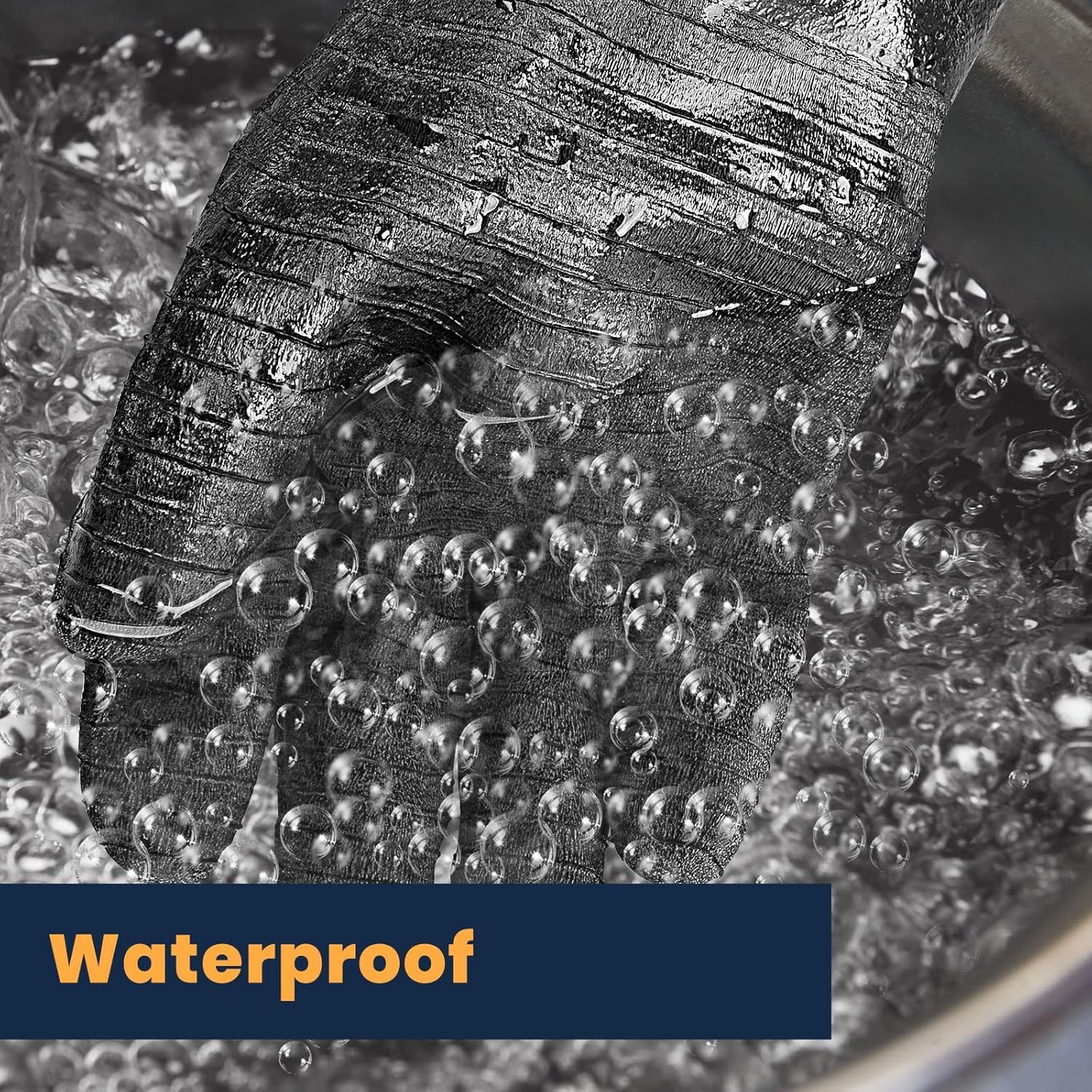 GEEKHOM 18-Inch Heat Resistant Gloves 932°F for BBQ Grilling, Waterproof Long Sleeve Anti-Slip Cooking Gloves – Textured Grip Protection