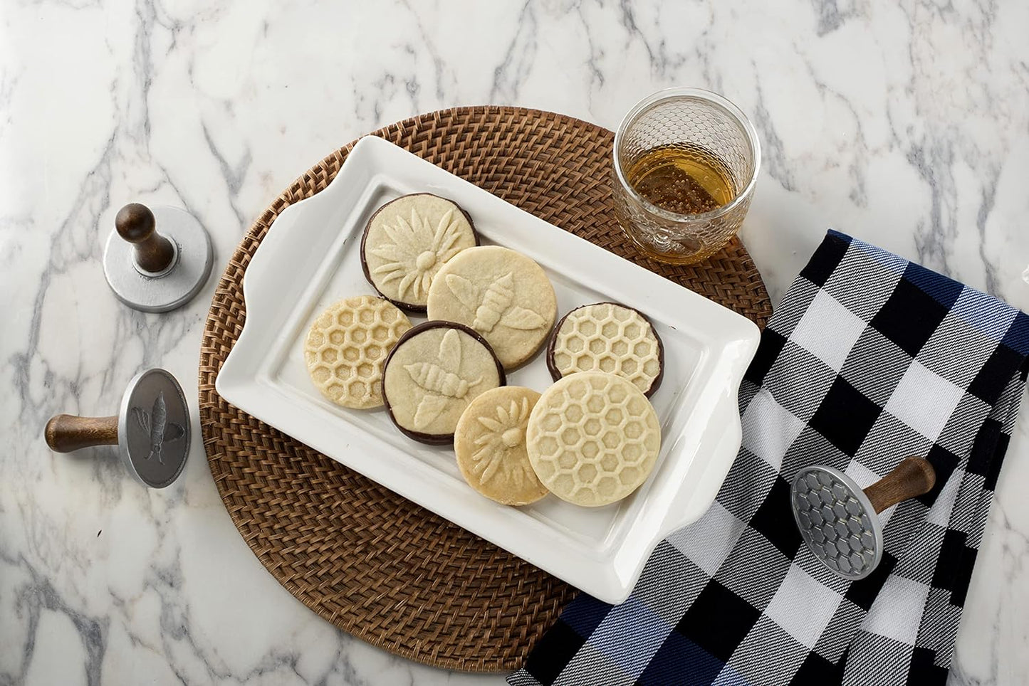Nordic Ware 01250 Honeybee Cast Cookie Stamps