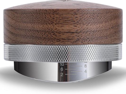 51.5mm Espresso Distributor for La Pavoni Post Millenium Models Wooden Coffee Distribution Tool Adjustable Depth Stainless Steel Espresso Leveler