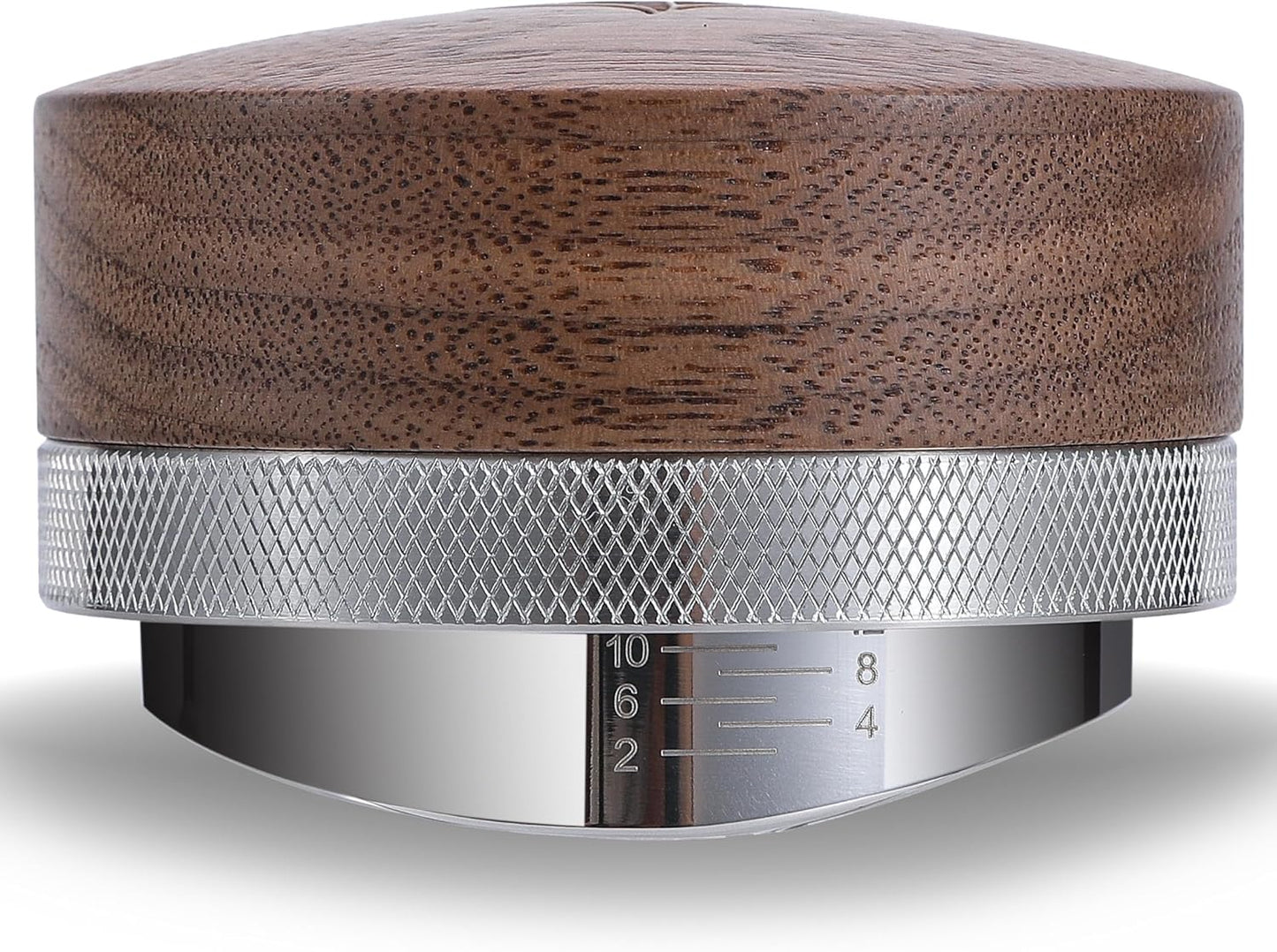 58.5mm Espresso Distributor Walnut Coffee Distribution Tool Adjustable Depth Stainless Steel Espresso Leveler Premium Espresso Machine Accessories For Coffee Bar