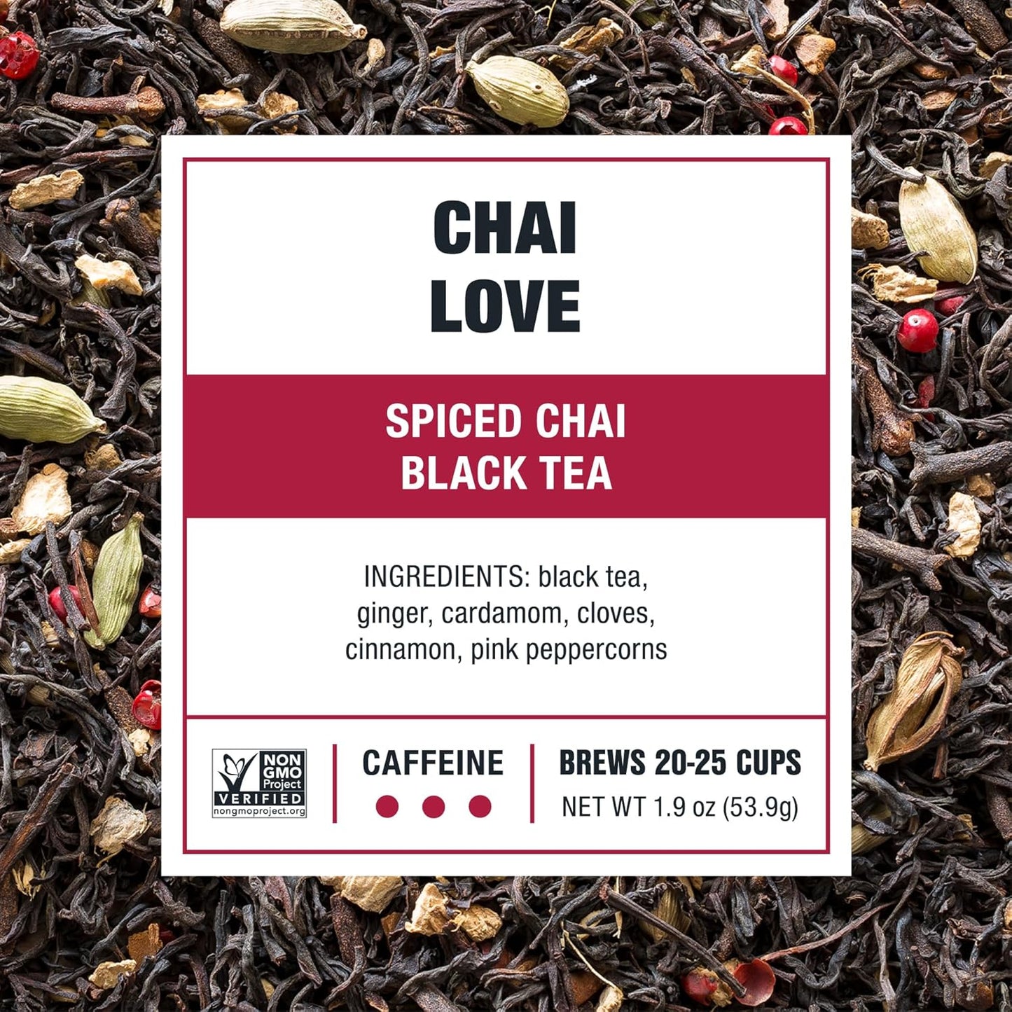 Tiesta Tea - Chai Love, Loose Leaf, Spiced Chai Black Tea, Premium Blend, High Caffeinated Black, Make Hot or Iced Brews Up to 25 Cups, 1.9 Ounce Resealable Pouch