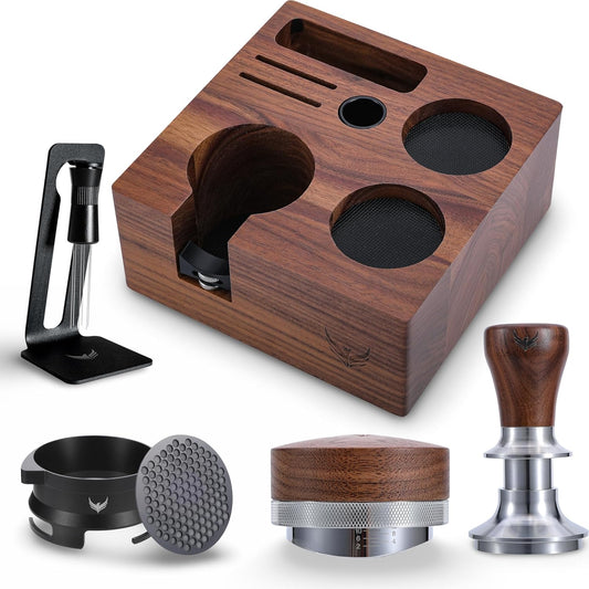 Breville Accessories 54mm Espresso Kit 6pcs Tamping Station, Coffee Tamper, Distributor Tool, Portafilter Funnel, Puck Screen and WDT Stirrer Tool