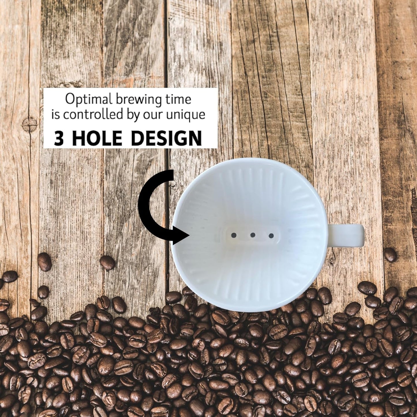 Black Lab Coffee Pour Over Single Cup Ceramic Brewer with Melitta Filters (Black Lab)