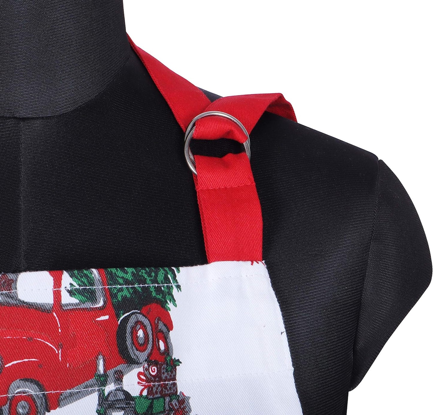 AMOUR INFINI Cotton Womens Apron for Kitchen, Grilling, Baking with Pockets & Adjustable Strap Washable, Reusable Spring Apron (27.5 x 33 Inches)